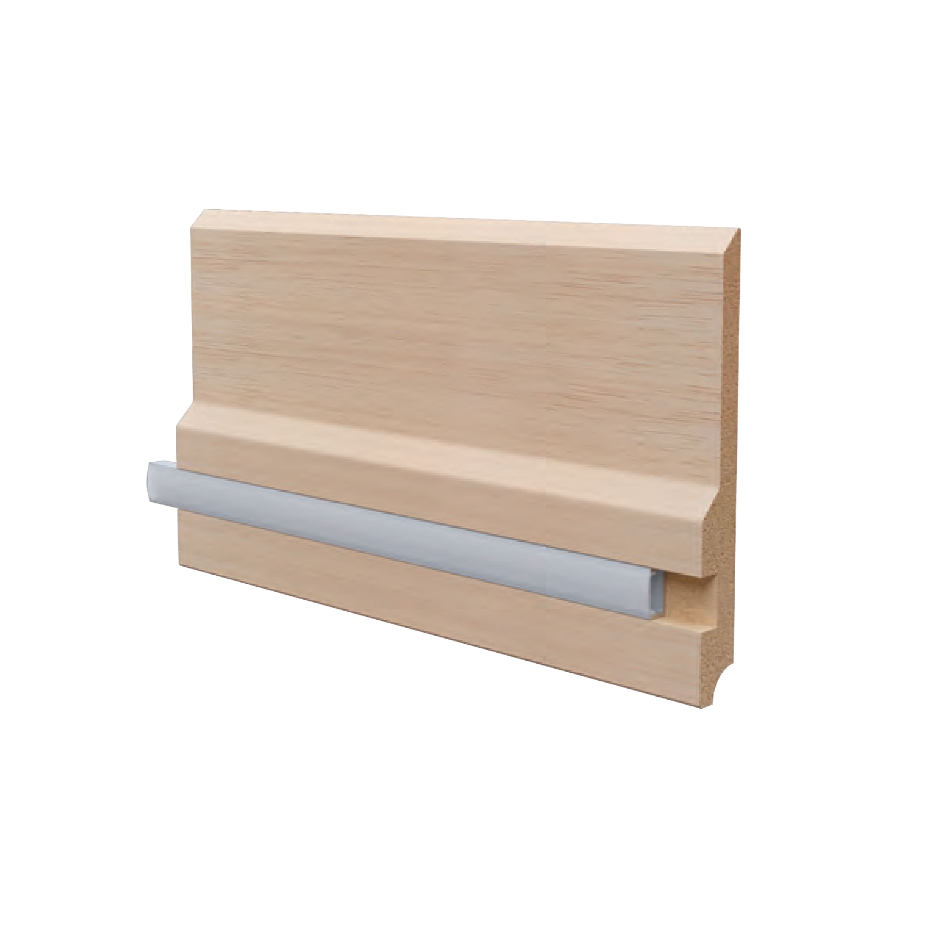 20ML o multipli di BATTISCOPA LED in legno MASSELLO mod. SKYLINE 150x18 + portaled Alluminio - Eternal Parquet