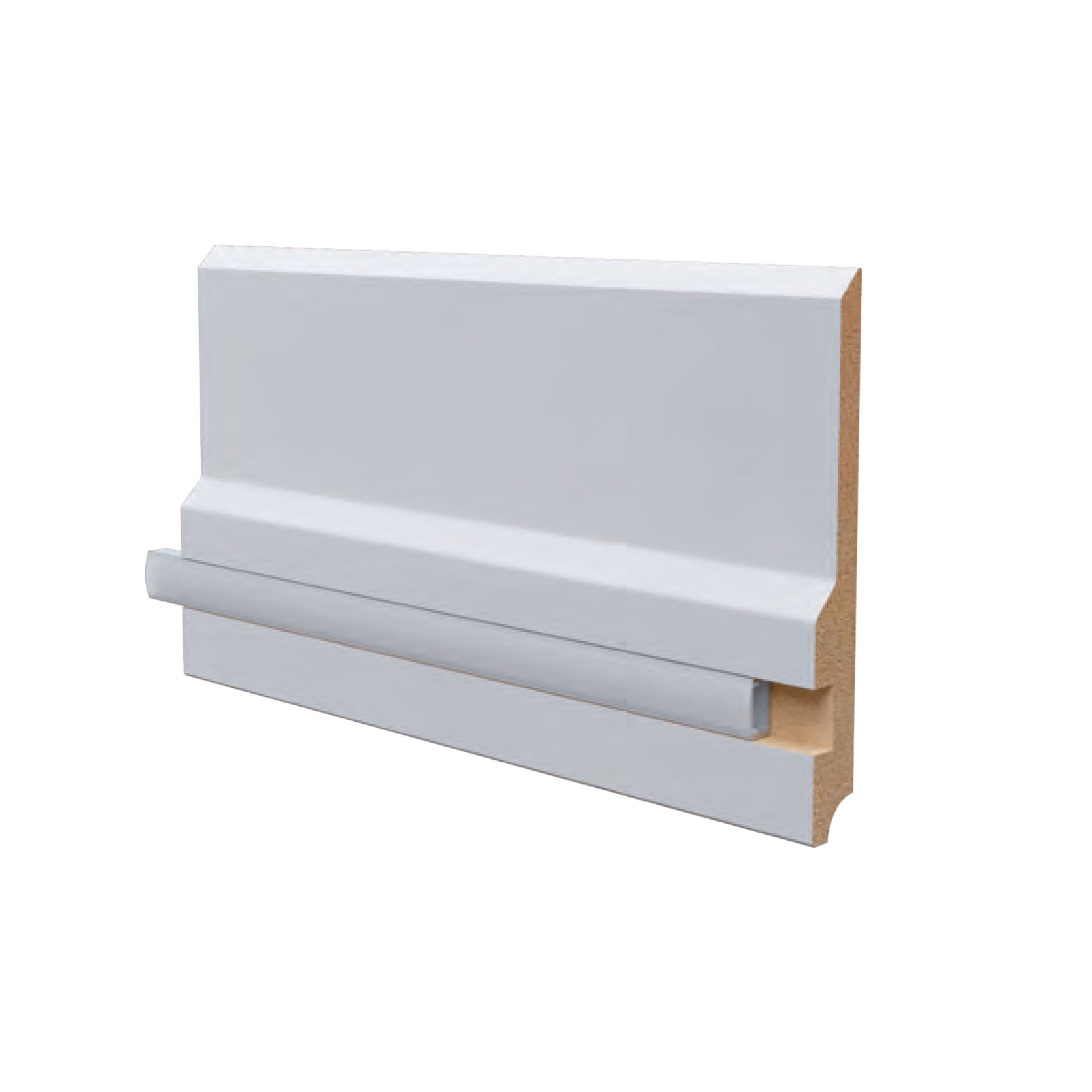 20ML o multipli di BATTISCOPA LED in legno MASSELLO mod. SKYLINE 150x18 + portaled Alluminio - Eternal Parquet