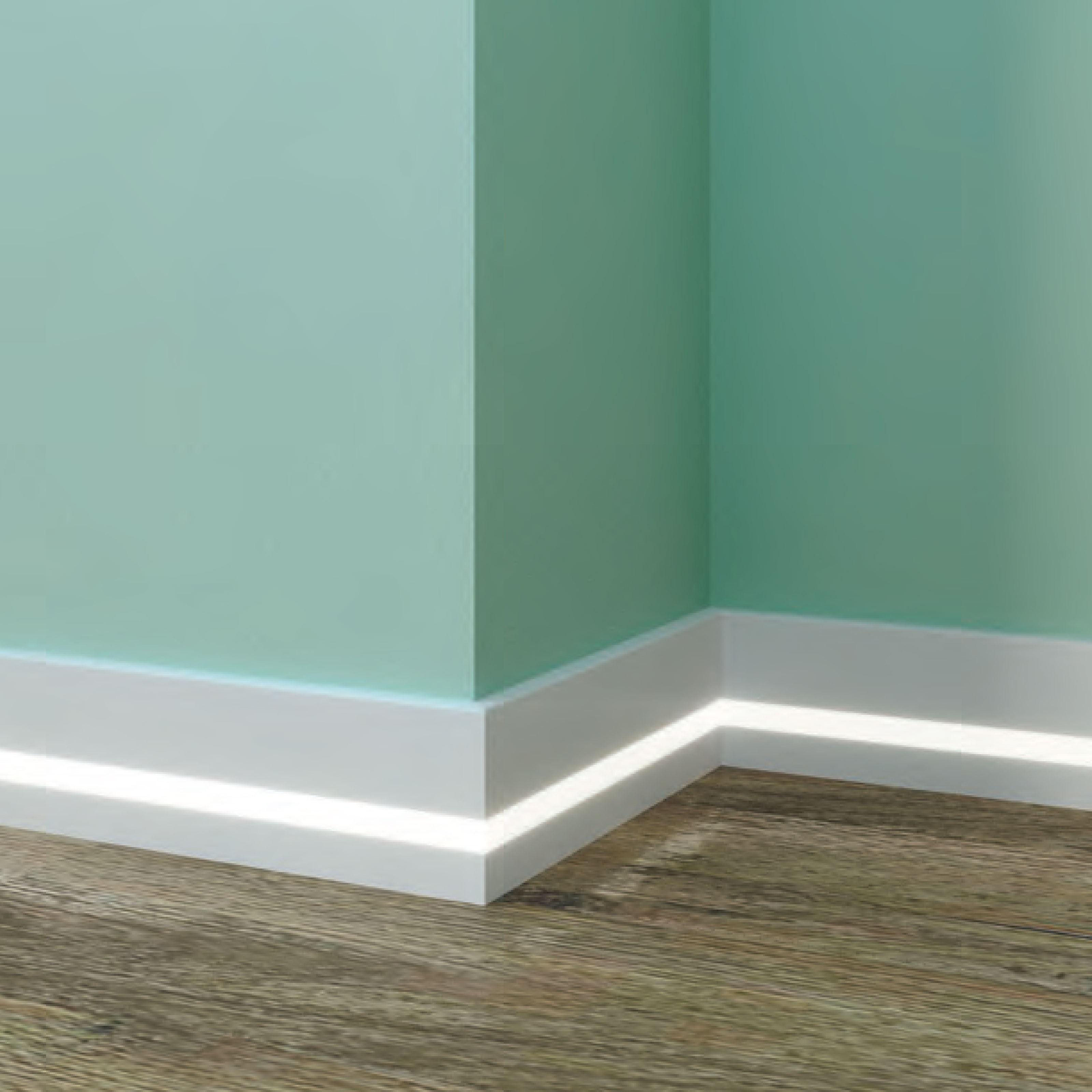 28ML o multipli di BATTISCOPA LED squadrato in legno MASSELLO 95x14 + portaled Alluminio - Eternal Parquet