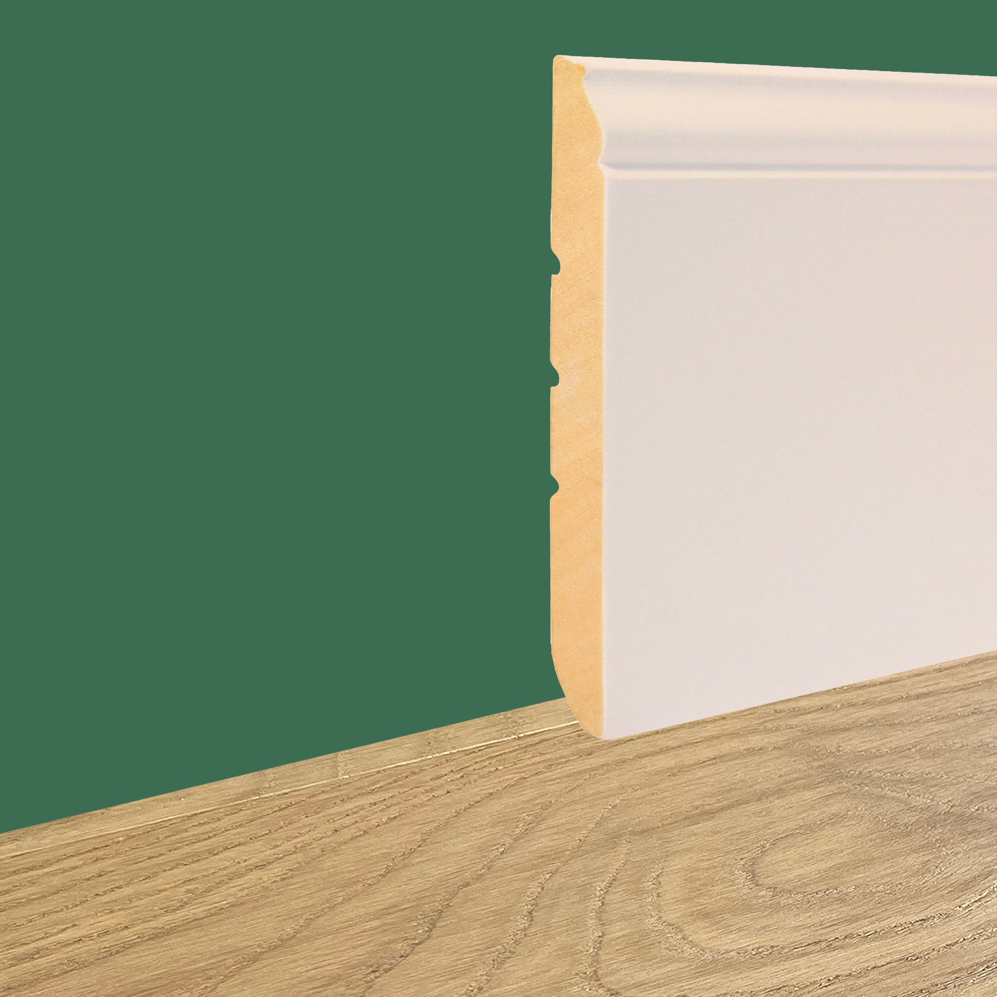 96ML di Battiscopa Ducale Caroline 130X13mm IN LEGNO MASSELLO Laccato Bianco o 9010 - Eternal Parquet