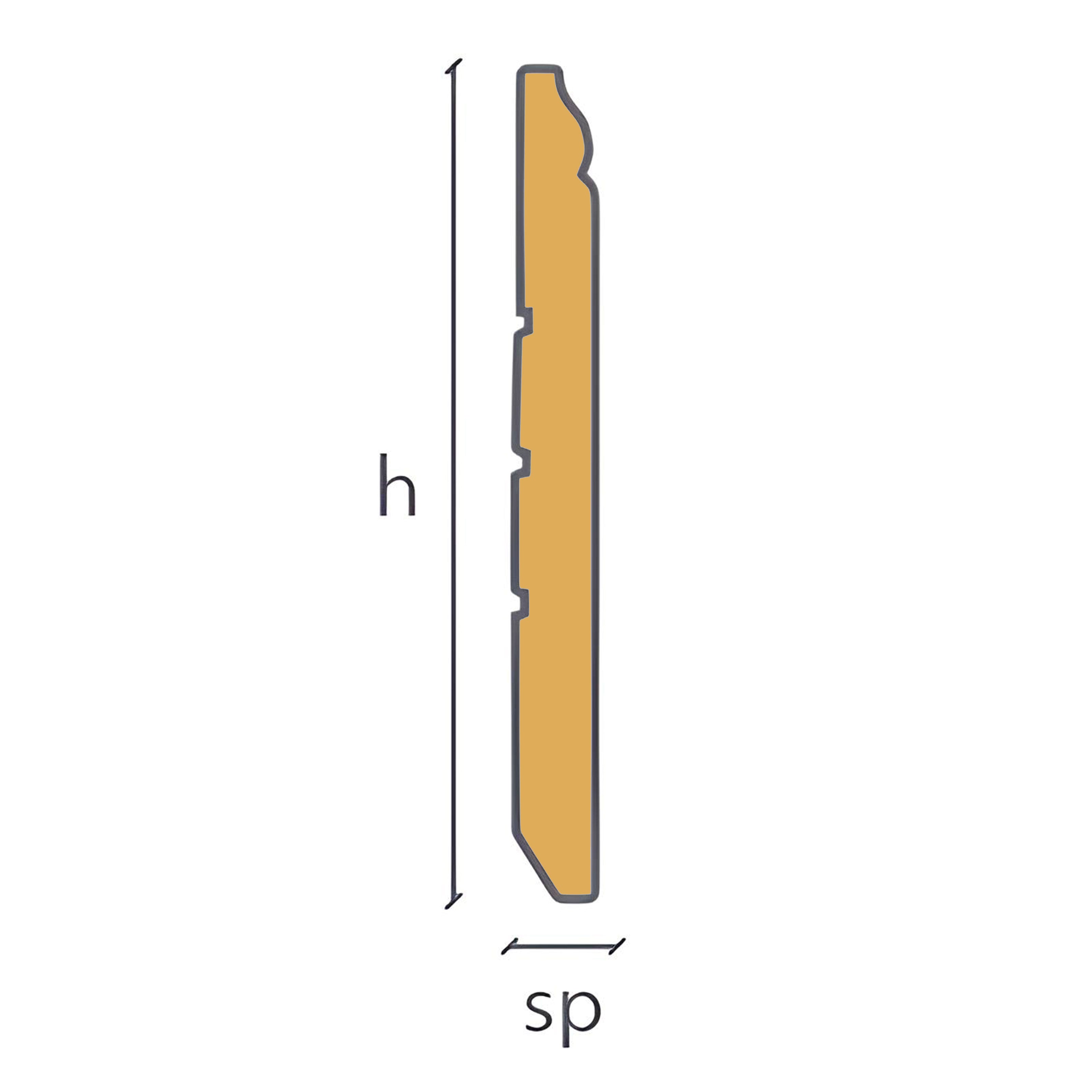 96ML di Battiscopa Ducale Caroline 130X13mm IN LEGNO MASSELLO Laccato Bianco o 9010 - Eternal Parquet