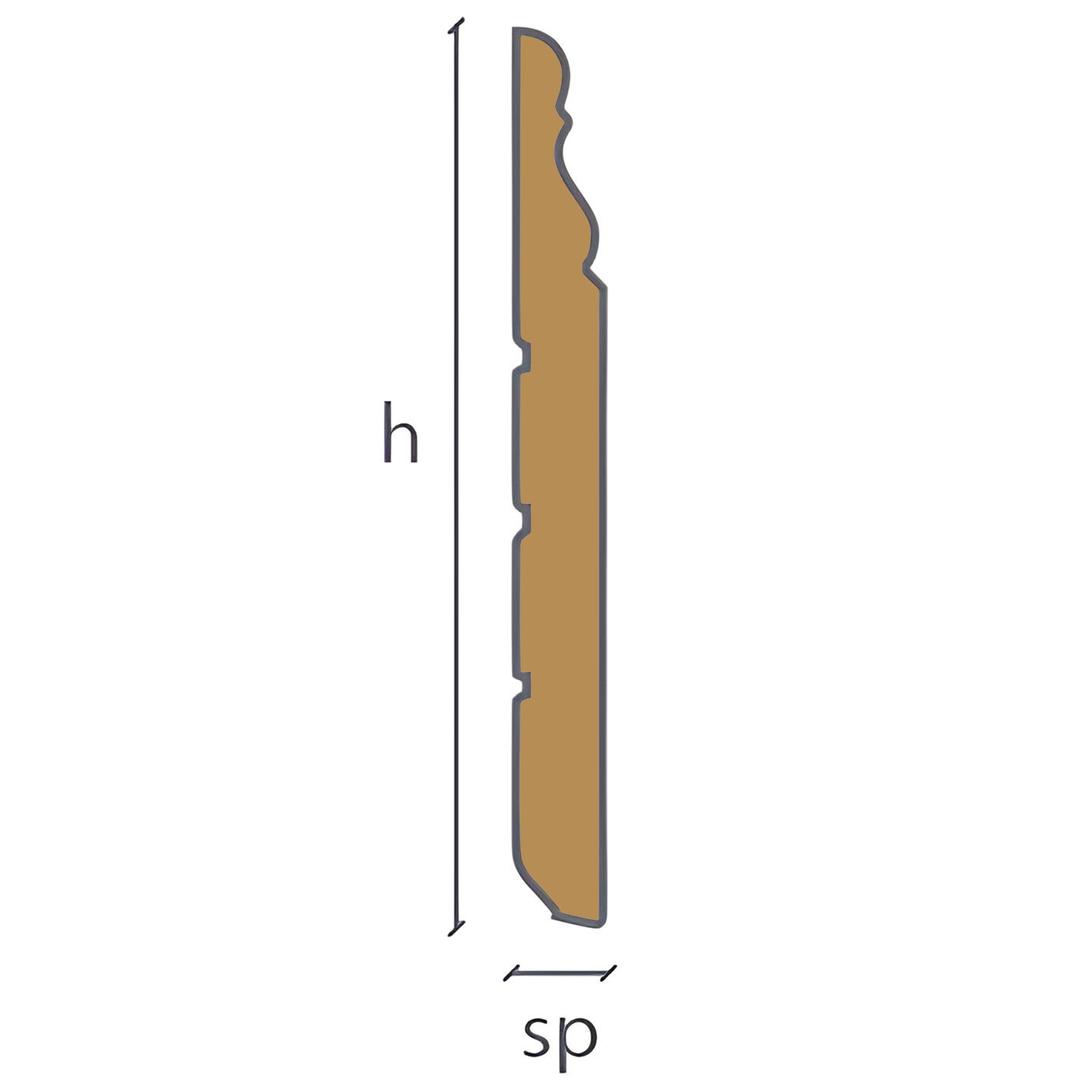 96ML di Battiscopa Zoccolino GRAN DUCALE Massello AYOUS 120x13mm Lacc. Bianco, grezzo o ral 9010 - Eternal Parquet