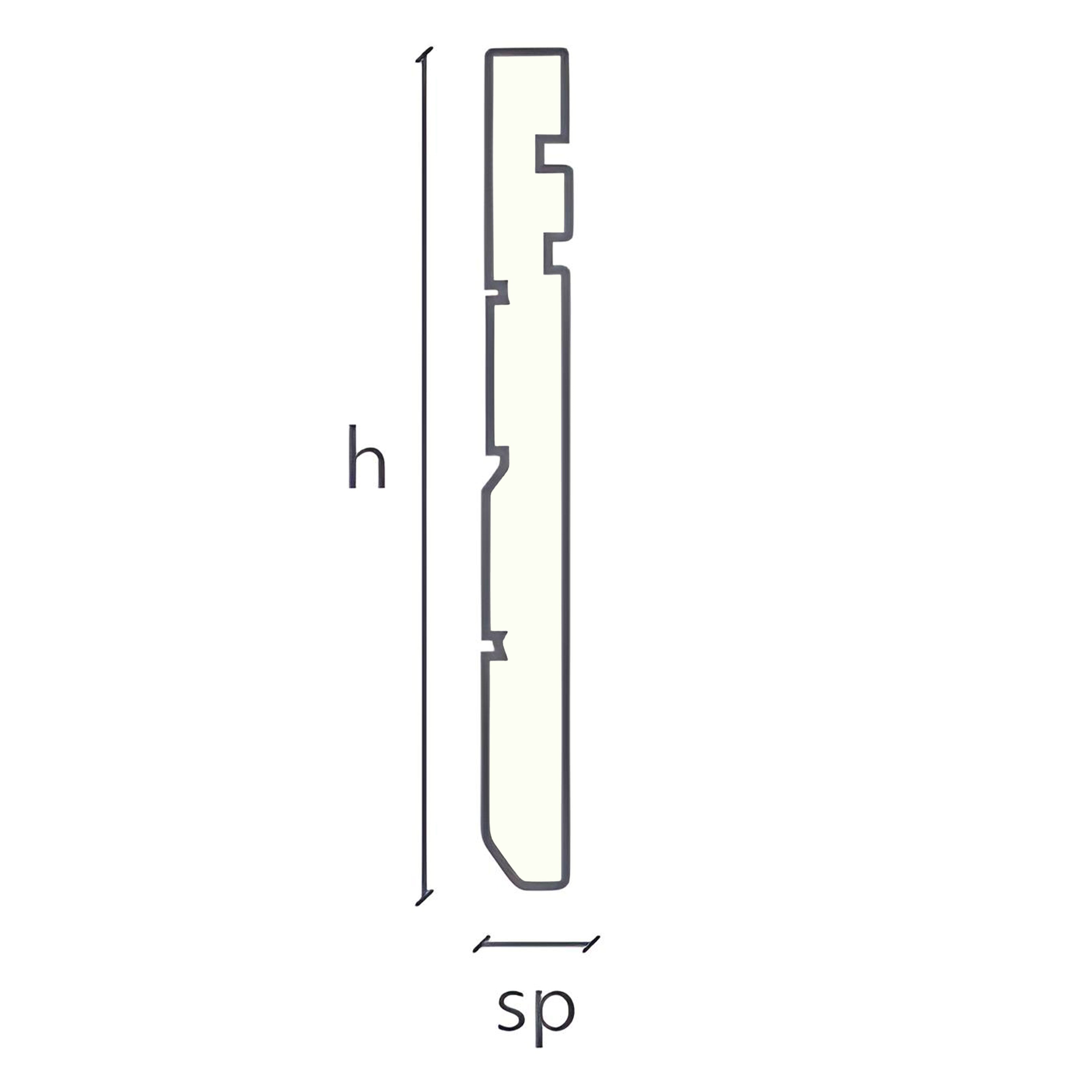 96ML di Battiscopa Zoccolino Massello Ayous mod. EDWARD 140X13 Bianco, grezzo, 9010 - Eternal Parquet
