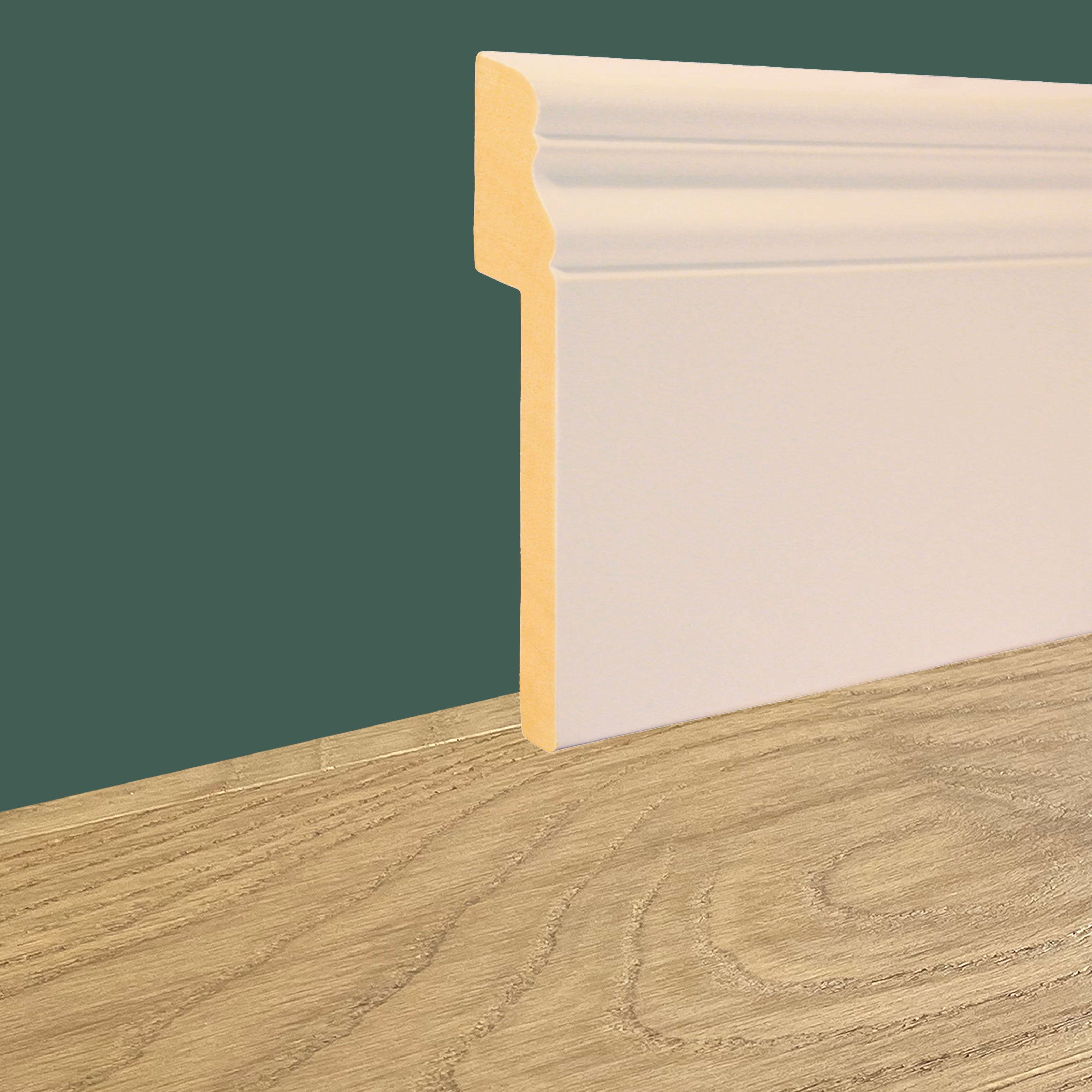 96ML di Coprimarmo Battiscopa Gran Ducale Fibra di legno 120X19mm Laccato bianco o ral 9010 - Eternal Parquet