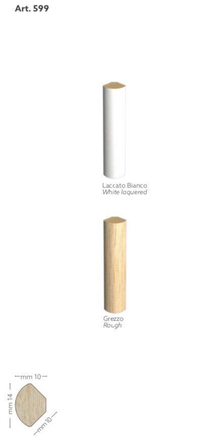 BASOLINO levangoli angolo interno legno massello Ayous 10x10x14 Laccato bianco - Eternal Parquet