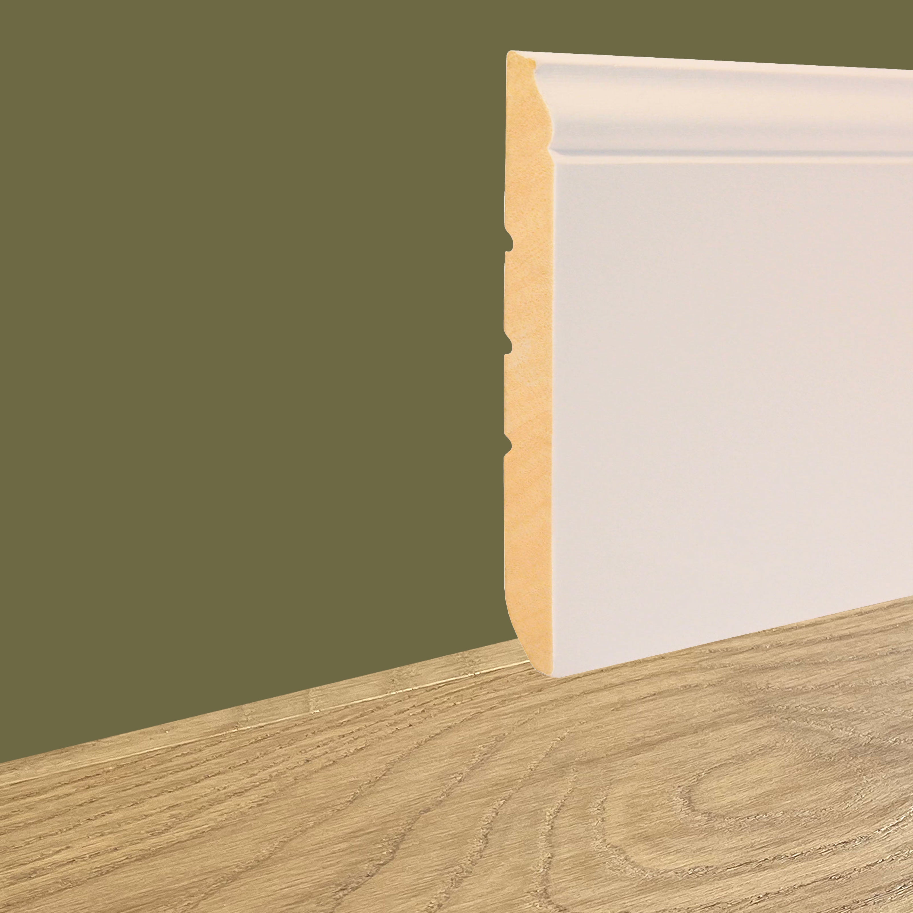 Battiscopa Ducale Caroline 130X13mm IN LEGNO MASSELLO Laccato Bianco o 9010 - Eternal Parquet