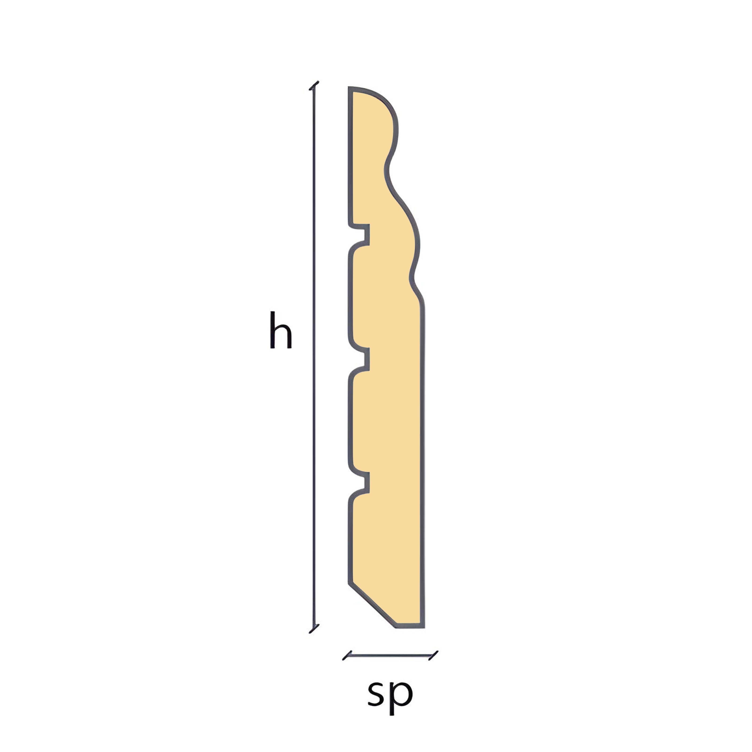 Battiscopa Ducale legno Massello Massiccio 95x13 in essenza RAL 9010, bianco o ROVERE - Eternal Parquet