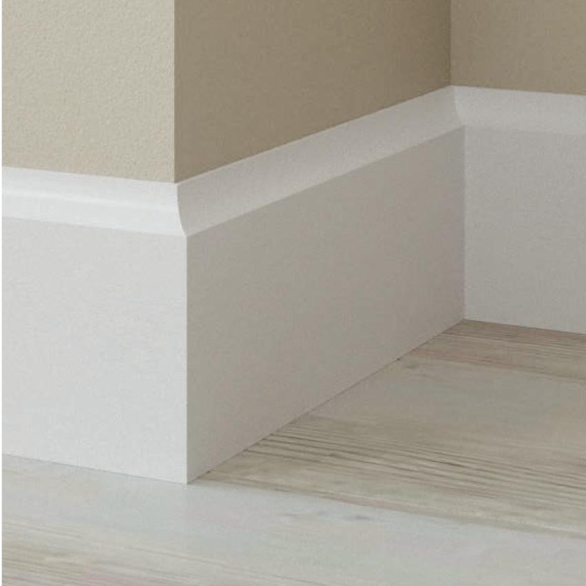 BATTISCOPA in legno MASSELLO ALTO Zoccolino MOD. ARAGONA 120X14 BIANCO - Eternal Parquet