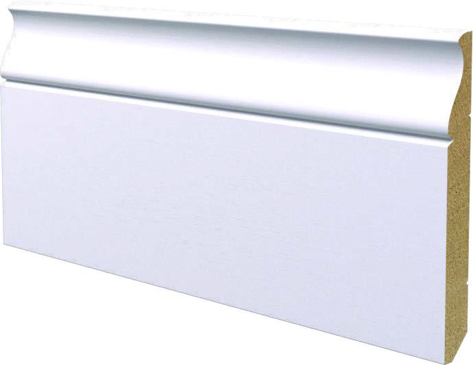 BATTISCOPA in legno MASSELLO Zoccolino MOD. VICENTINO 130X15 BIANCO O GREZZO - Eternal Parquet