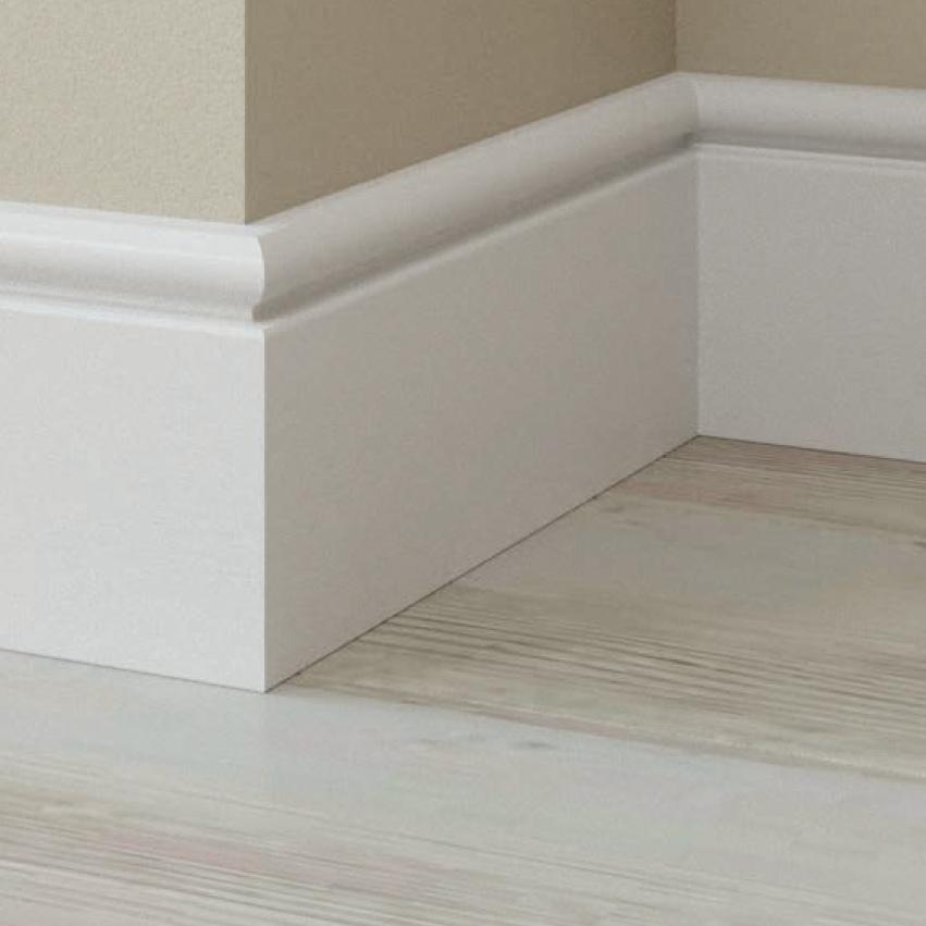 BATTISCOPA legno MASSELLO PASSACAVO BORGHESE 120X14 Zoccolino BIANCO O GREZZO - Eternal Parquet