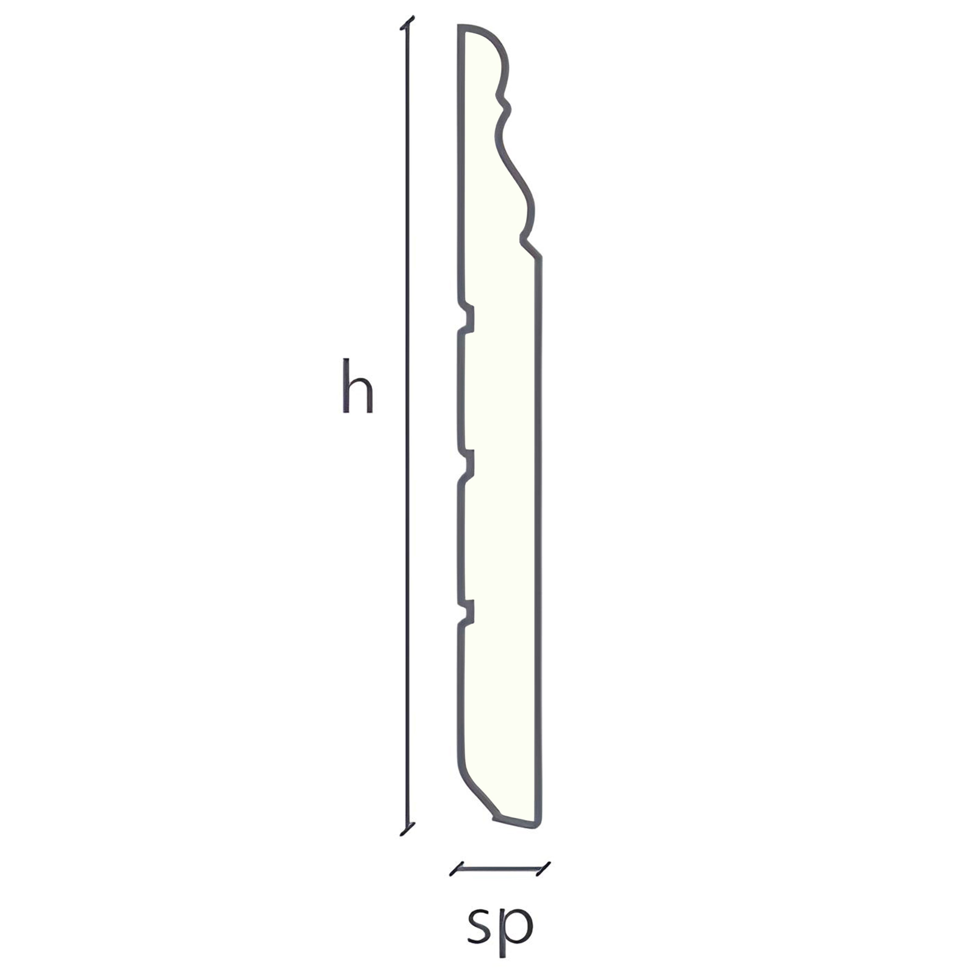 Battiscopa Zoccolino GRAN DUCALE Massello AYOUS 120x13mm Lacc. Bianco, grezzo o ral 9010 - Eternal Parquet