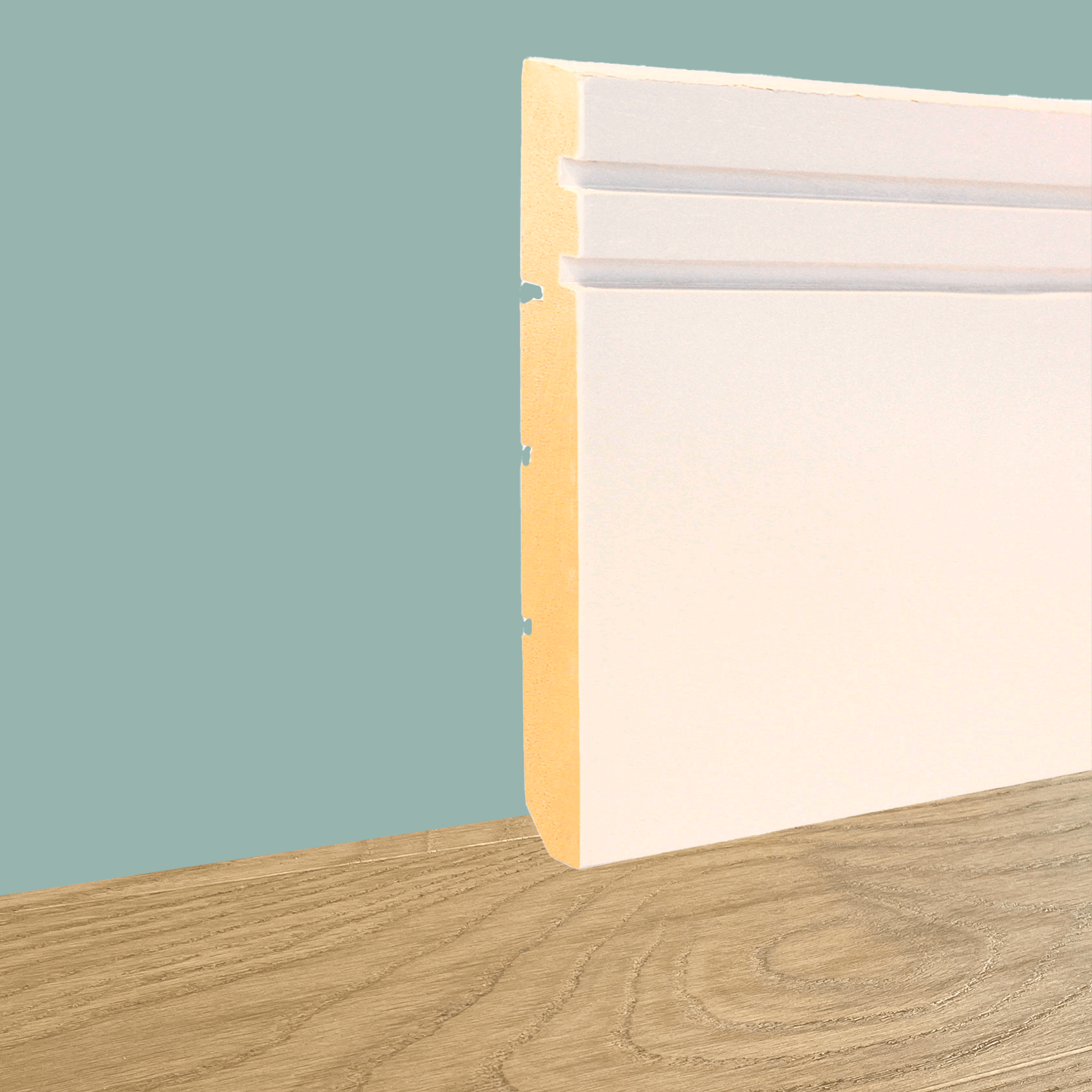 Battiscopa Zoccolino Massello Ayous mod. EDWARD 140X13 Bianco, grezzo, 9010 - Eternal Parquet