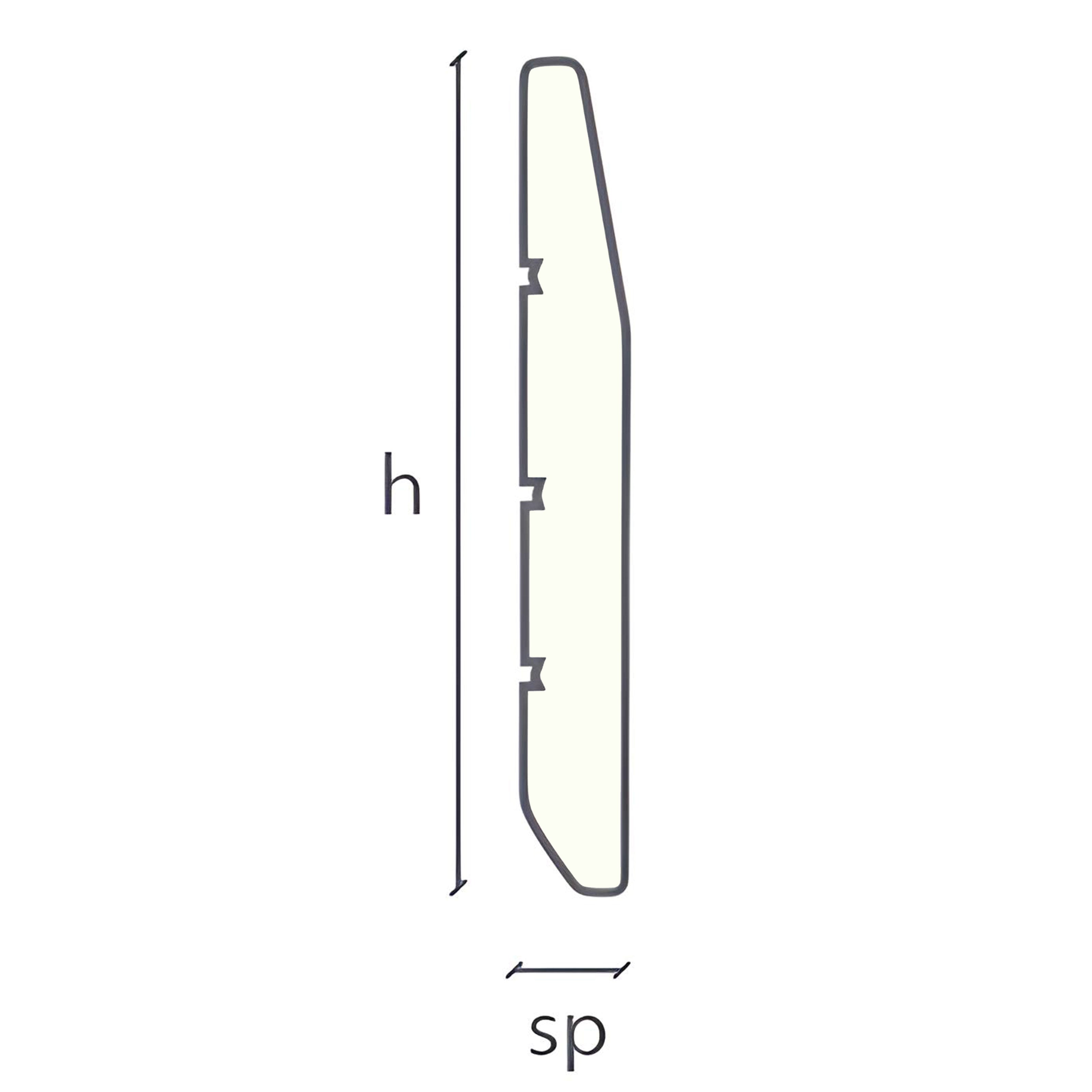 battiscopa Zoccolino Massello mod. GEORGE 100x13mm Bianco, grezzo o Ral 9010 - Eternal Parquet