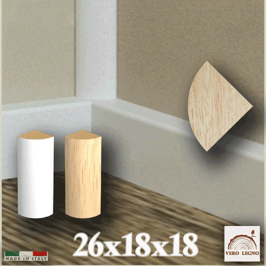 120ML BASOLINO levangoli angolo interno GRANDE legno massello di Ayous 18x18x26 - Eternal Parquet