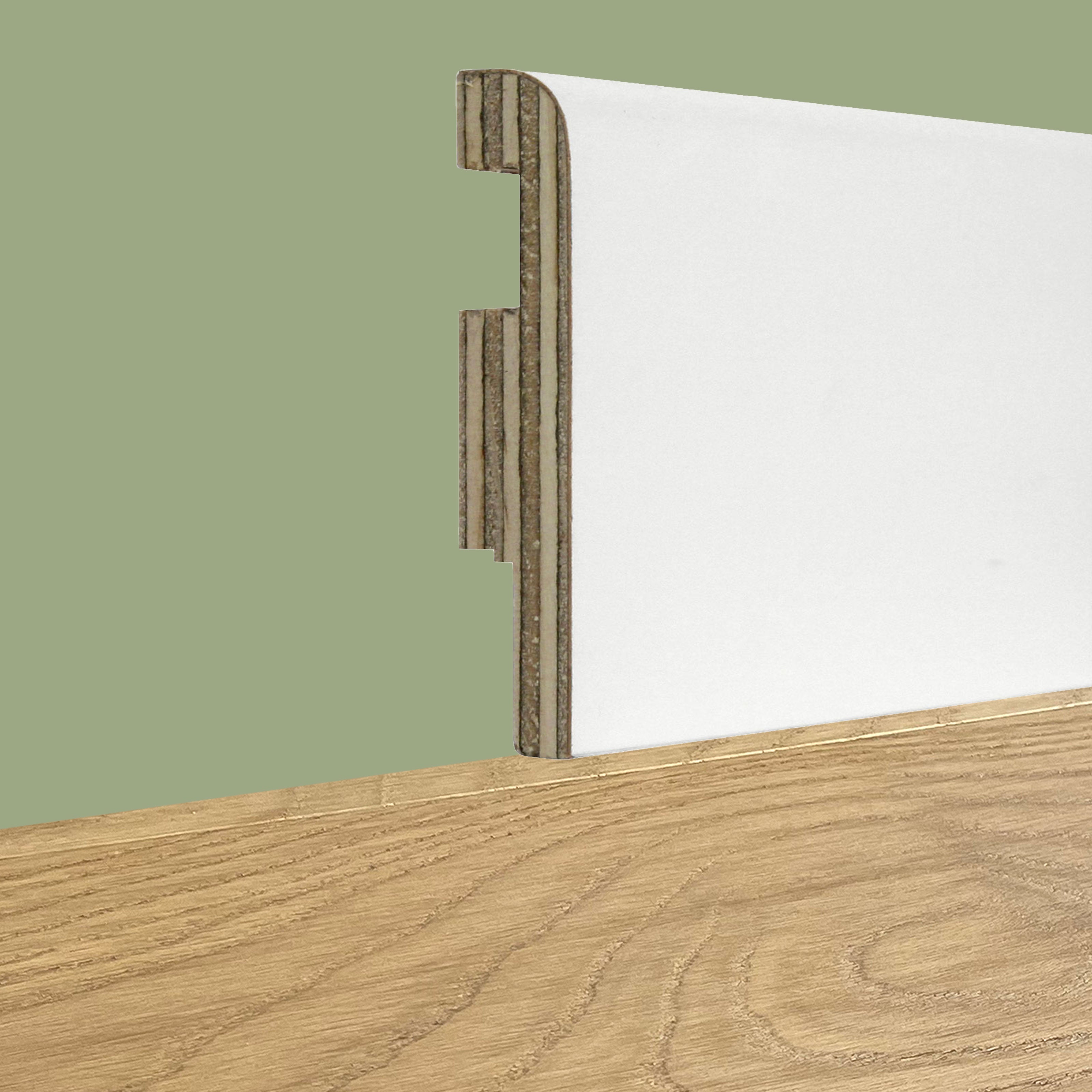 Battiscopa in Legno multistrato PASSACAVO 75X16mm Impiallacciato BC in 4 essenze - Eternal Parquet