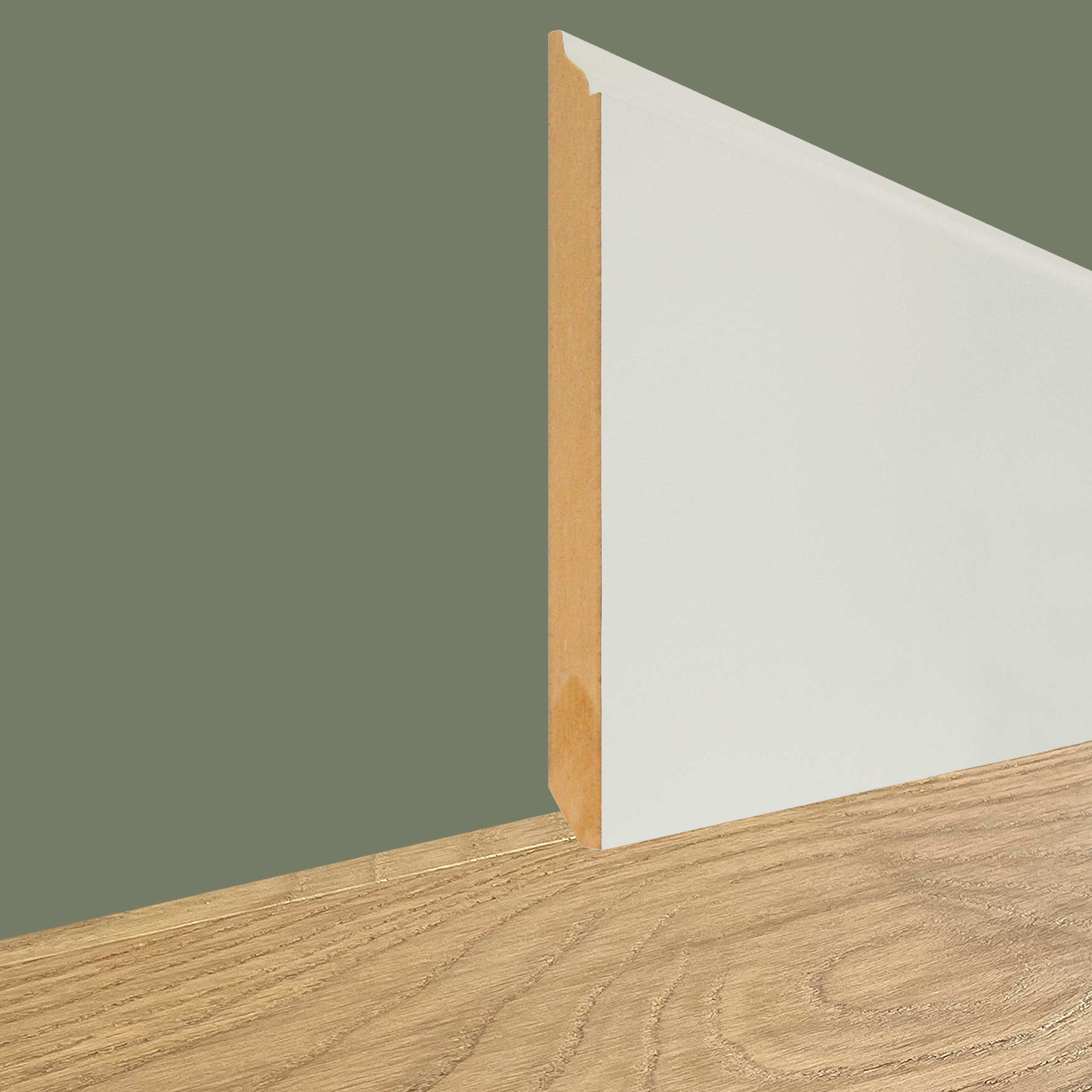 battiscopa altissimo in fibra di legno Queen ELIZABETH 200X16mm LACCATO bianco RAL 9010 o grezzo - Eternal Parquet