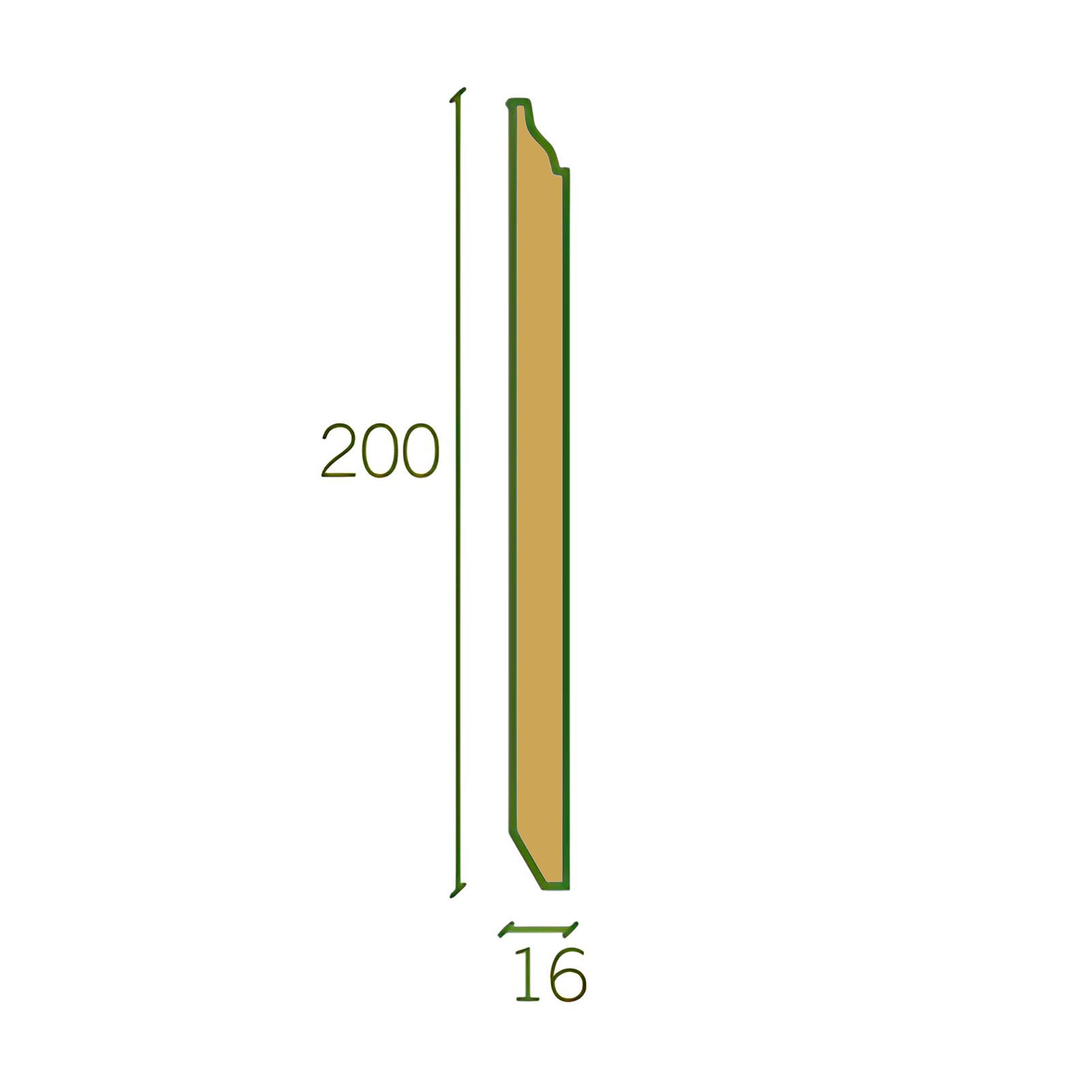 battiscopa altissimo in fibra di legno Queen ELIZABETH 200X16mm LACCATO bianco RAL 9010 o grezzo - Eternal Parquet