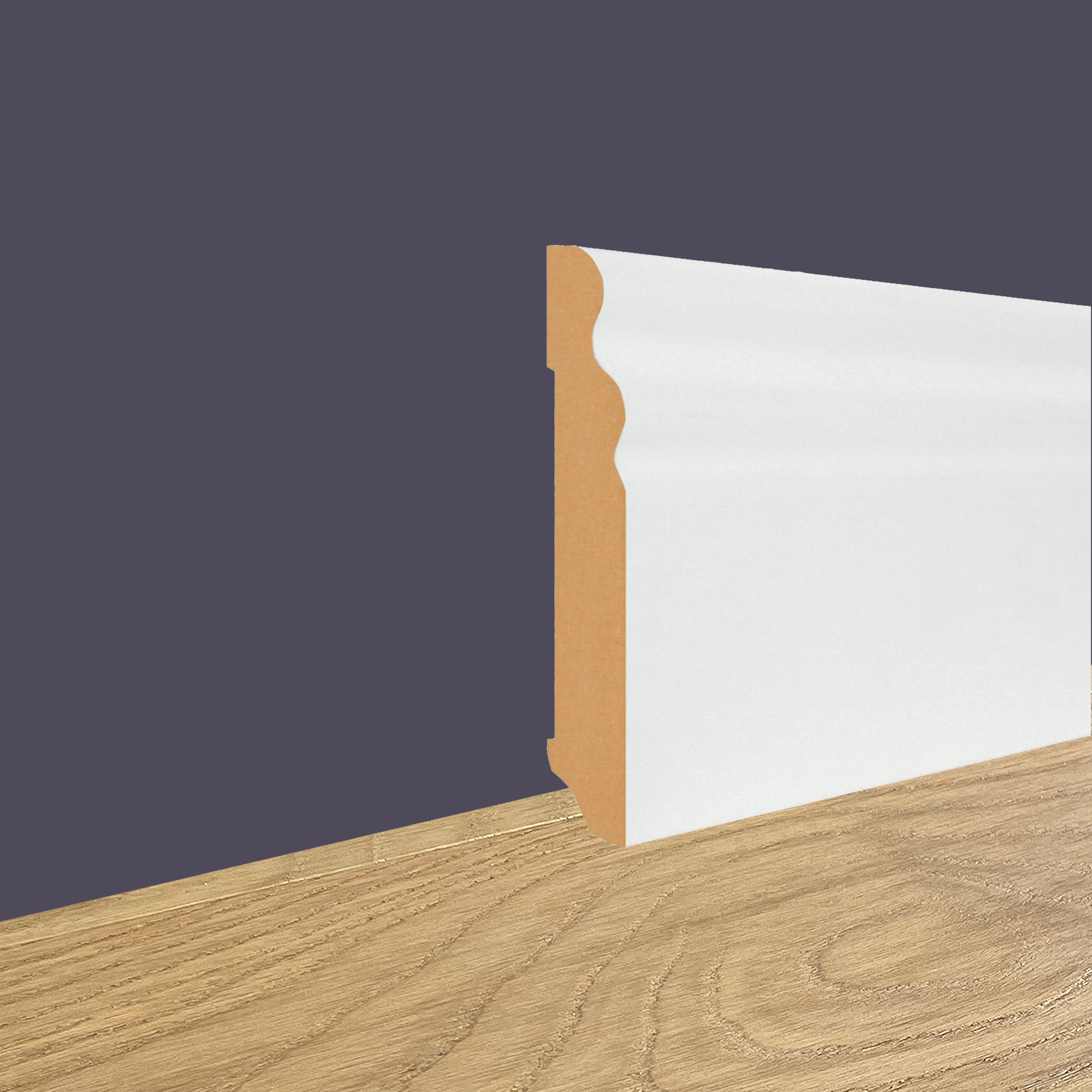 Battiscopa fibra di legno DUCALE 100X15mm Laccato ral 9010 - Bianco o grezzo - Eternal Parquet