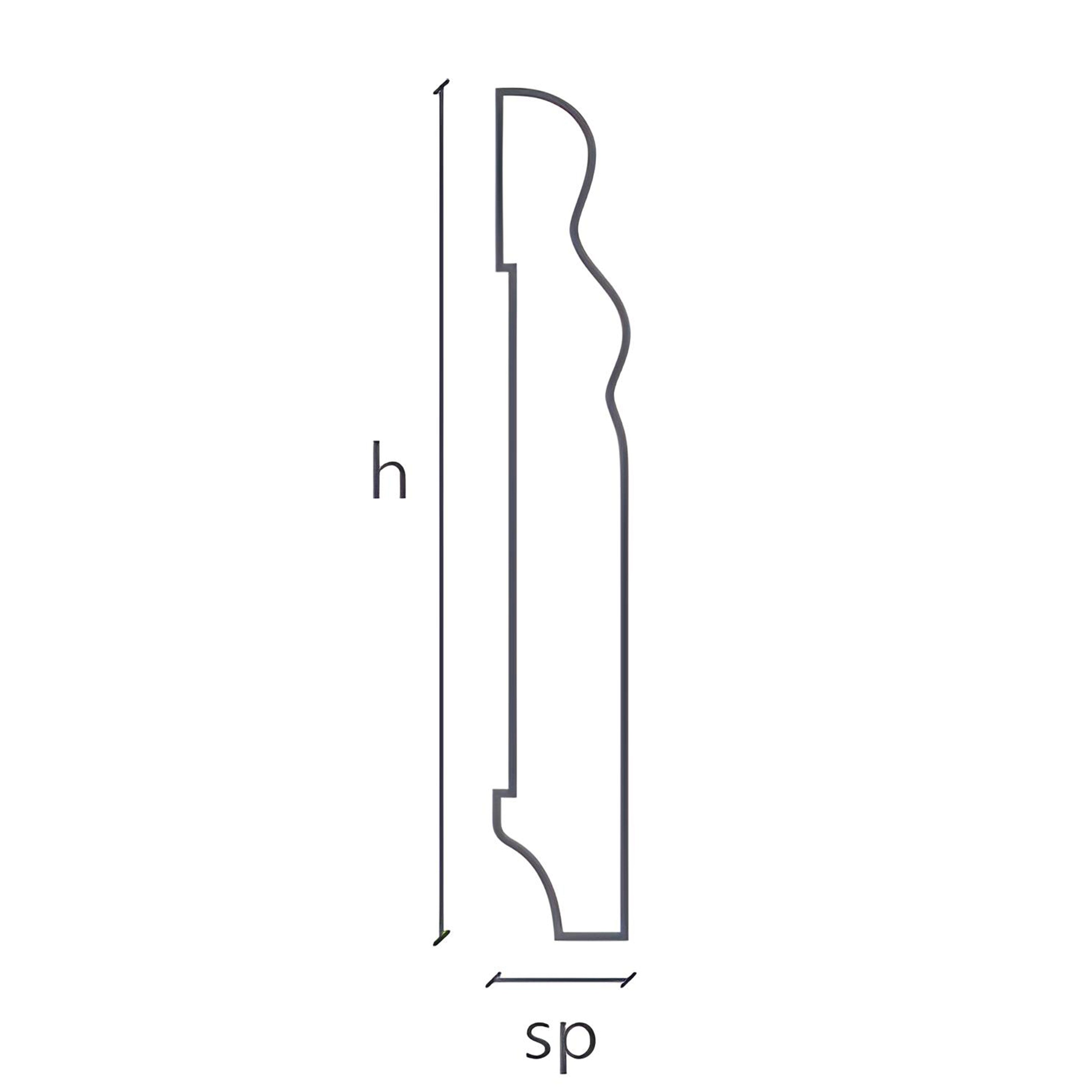 Battiscopa fibra di legno DUCALE 100X15mm Laccato ral 9010 - Bianco o grezzo - Eternal Parquet