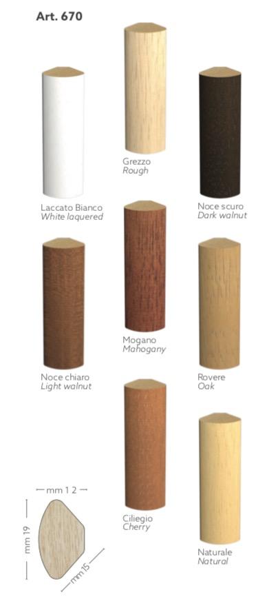 120ML BASOLINO angolo interno quarto di tondo in legno massello Ayous 12x15x19 - Eternal Parquet