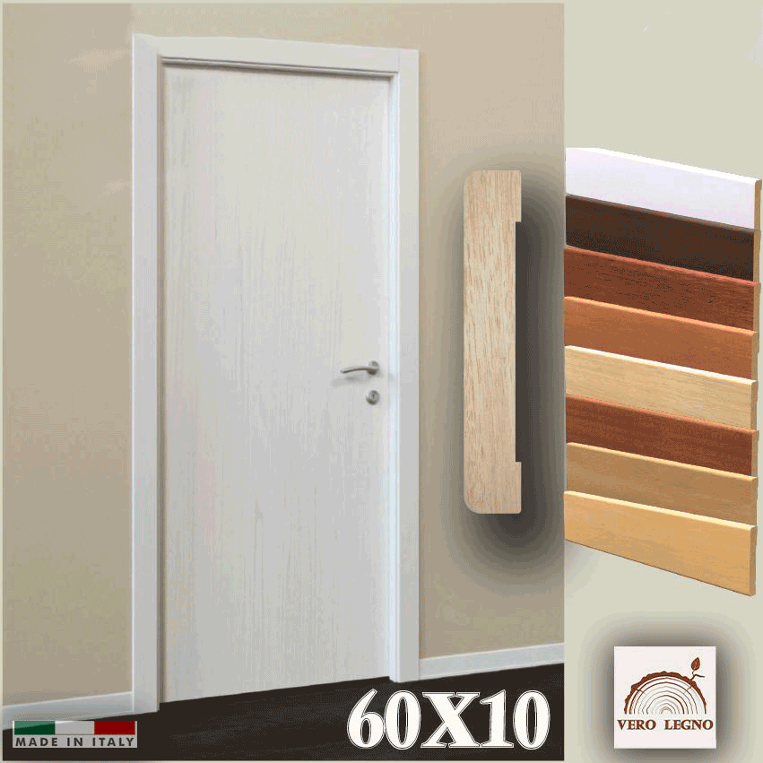 56ML di Coprifilo Mostrina telaio battisedia porte e finestre in Legno massello 60x10 ayous - Eternal Parquet