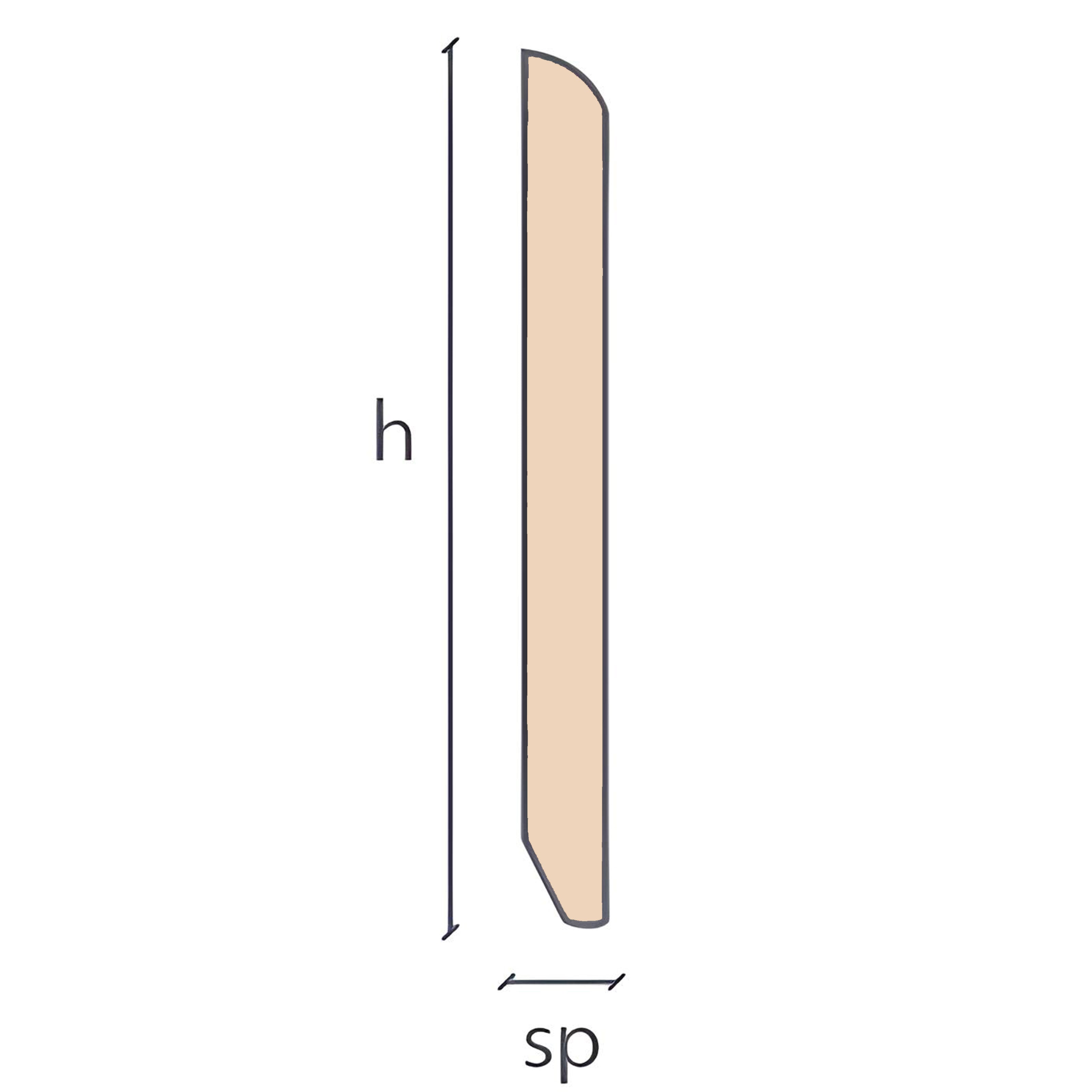 Battiscopa Zoccolino BC legno multistrato impiallacciato 70x10mm in tutte le essenze - Eternal Parquet