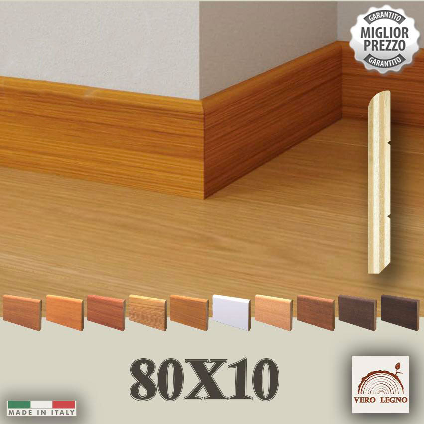 100ML ZOCCOLINO BATTISCOPA in multistrato impiallacciato BECCO DI CIVETTA 80X10 - Eternal Parquet