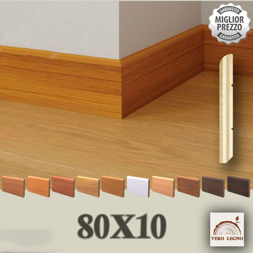 ZOCCOLINO BATTISCOPA multistrato impiallacciato BECCO DI CIVETTA 80X10 (prezzo al metro lineare) - Eternal Parquet