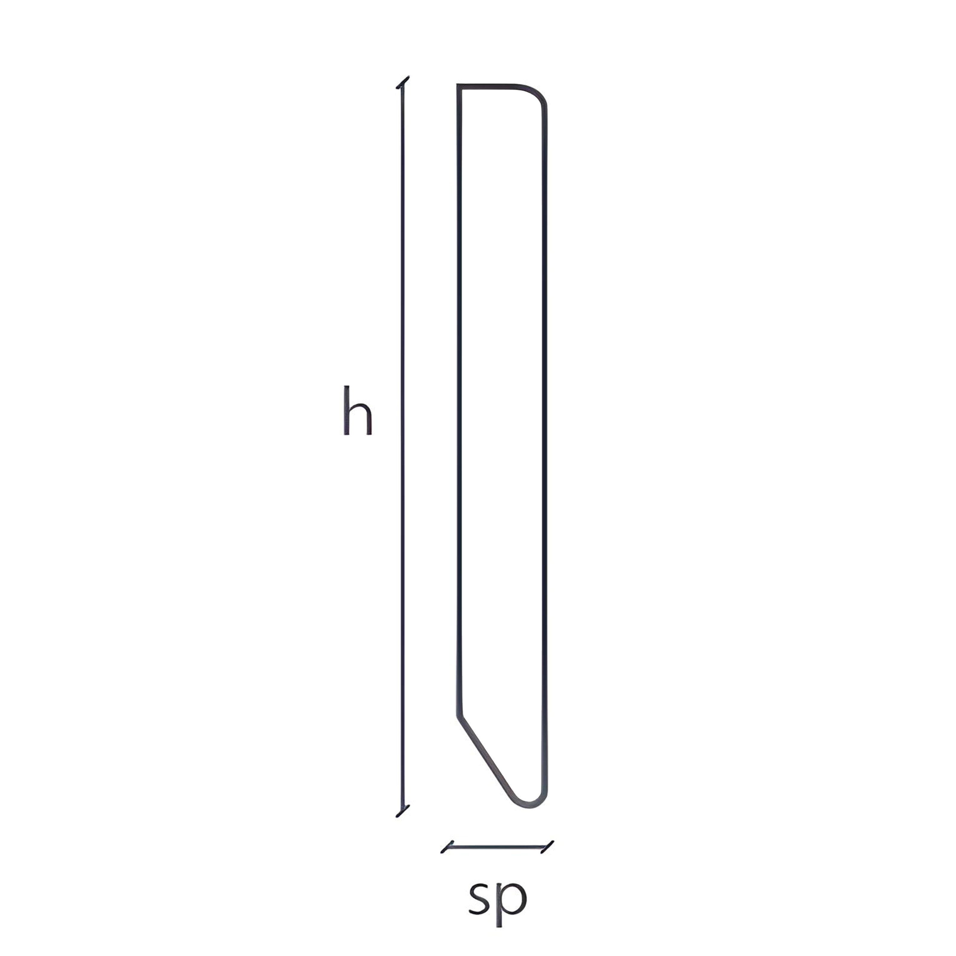 96ML Battiscopa Zoccolino Taglio Quadro Dritto basso 50X13 in LEGNO LACCATO RAL - Eternal Parquet