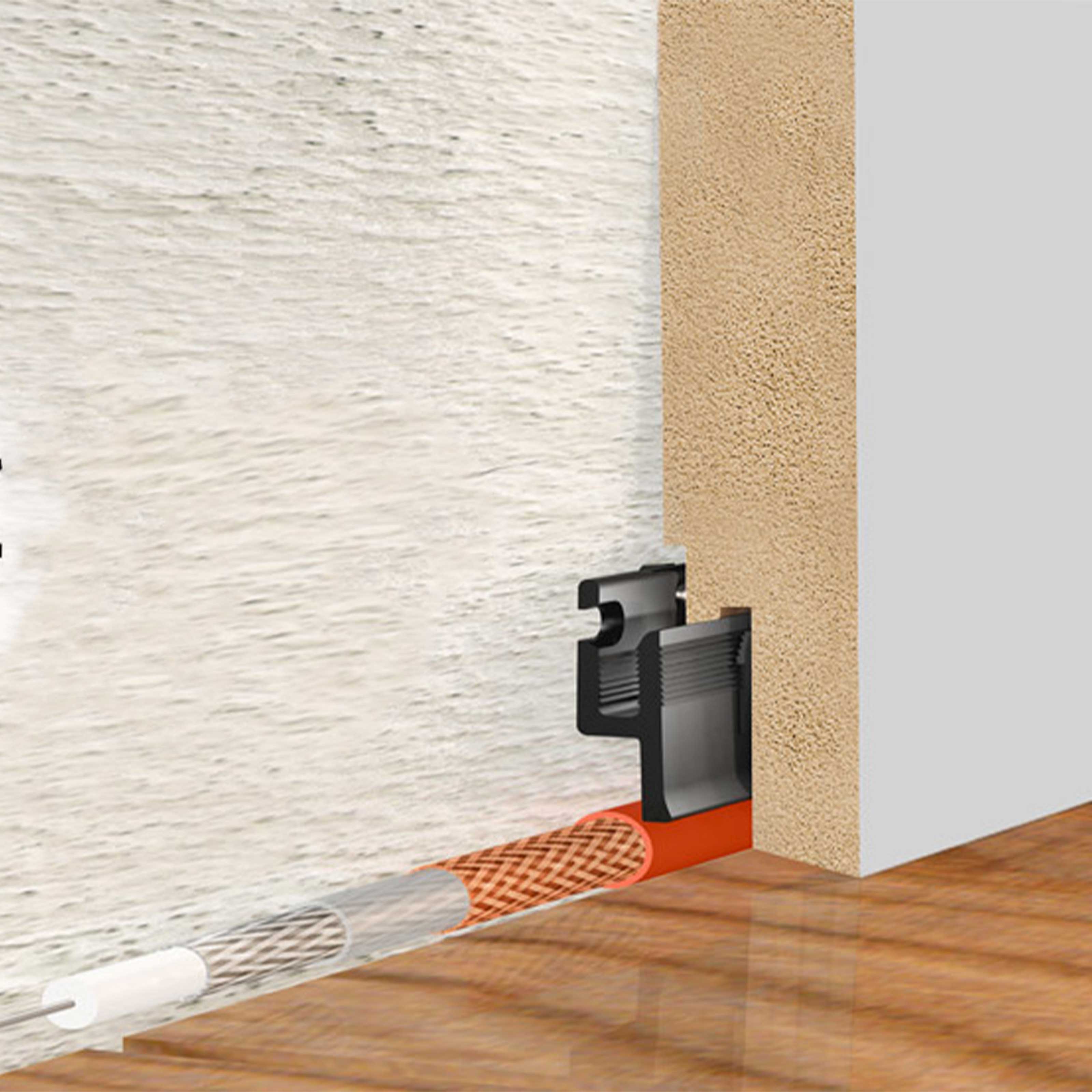 100,8Ml di BATTISCOPA ZOCCOLINO in FIBRA DI LEGNO BAROCCO CLIP&GO 96X16 - RAL 9003-9010-1013 con clip e angoli - Eternal Parquet