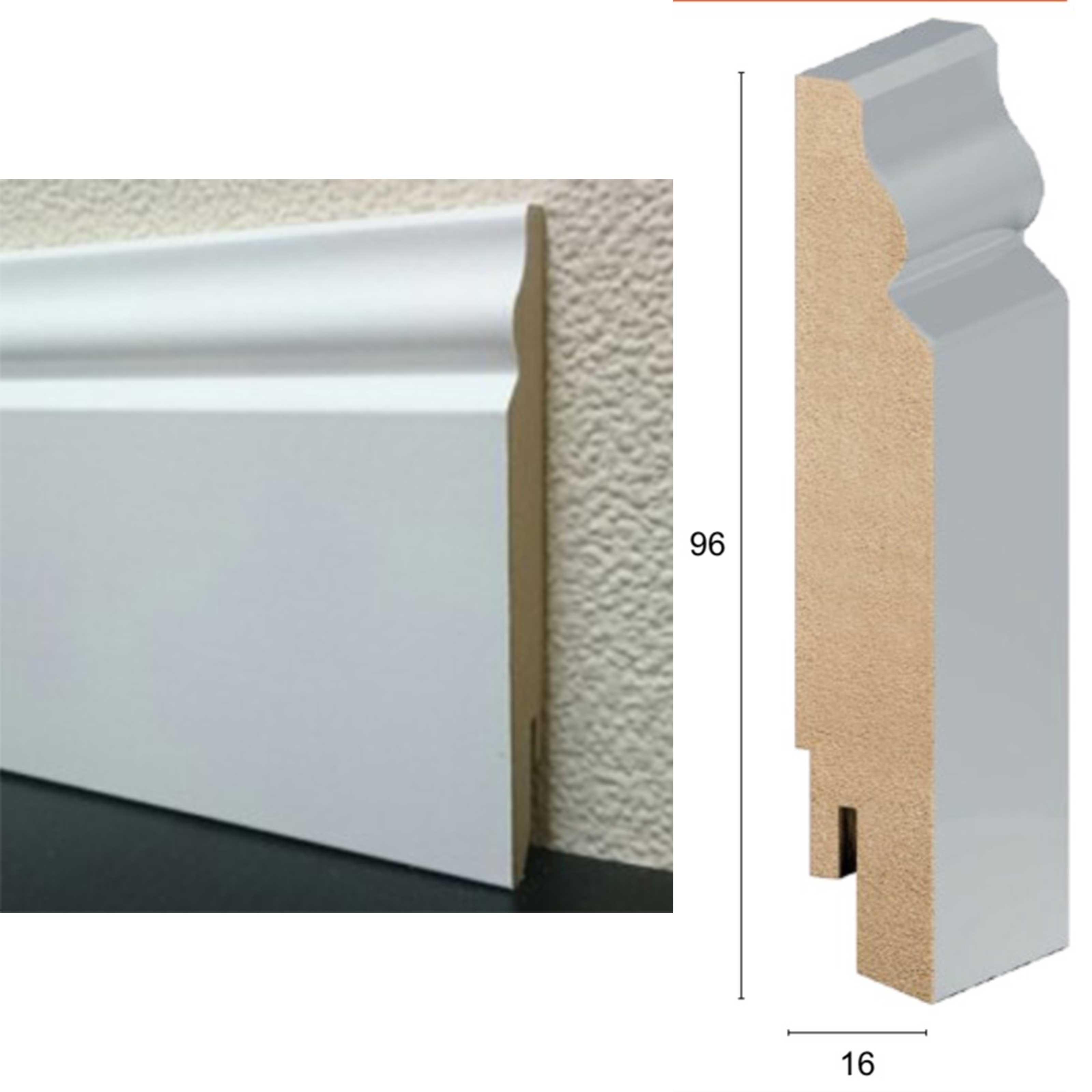 da 4,99€ml BATTISCOPA ZOCCOLINO in FIBRA DI LEGNO BAROCCO CLIP&GO 96X16 - RAL 9003-9010-1013 (con possibilità di acquisto di clip e angoli) - Eternal Parquet