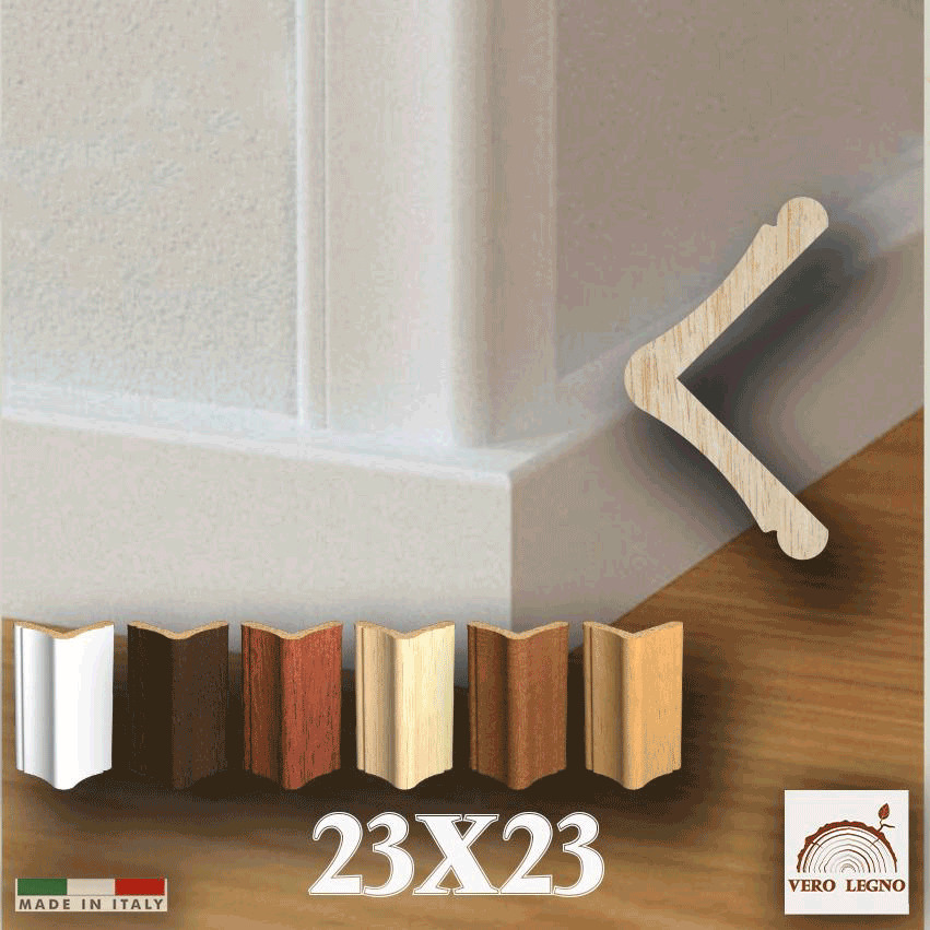 120ML Paraspigolo profilo angolare Salvangoli ad Elle Legno AYOUS Ducale 23x23 - Eternal Parquet
