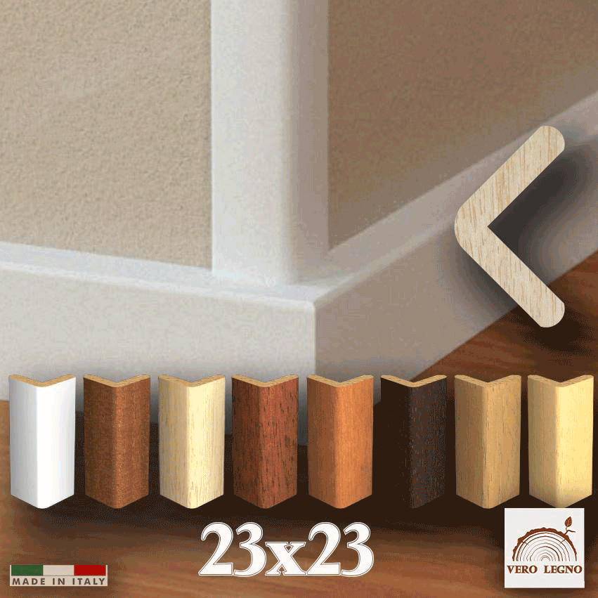 90ML Paraspigolo Salvangoli profilo angolare ad Elle in Legno massiccio AYOUS 23x23 - Eternal Parquet
