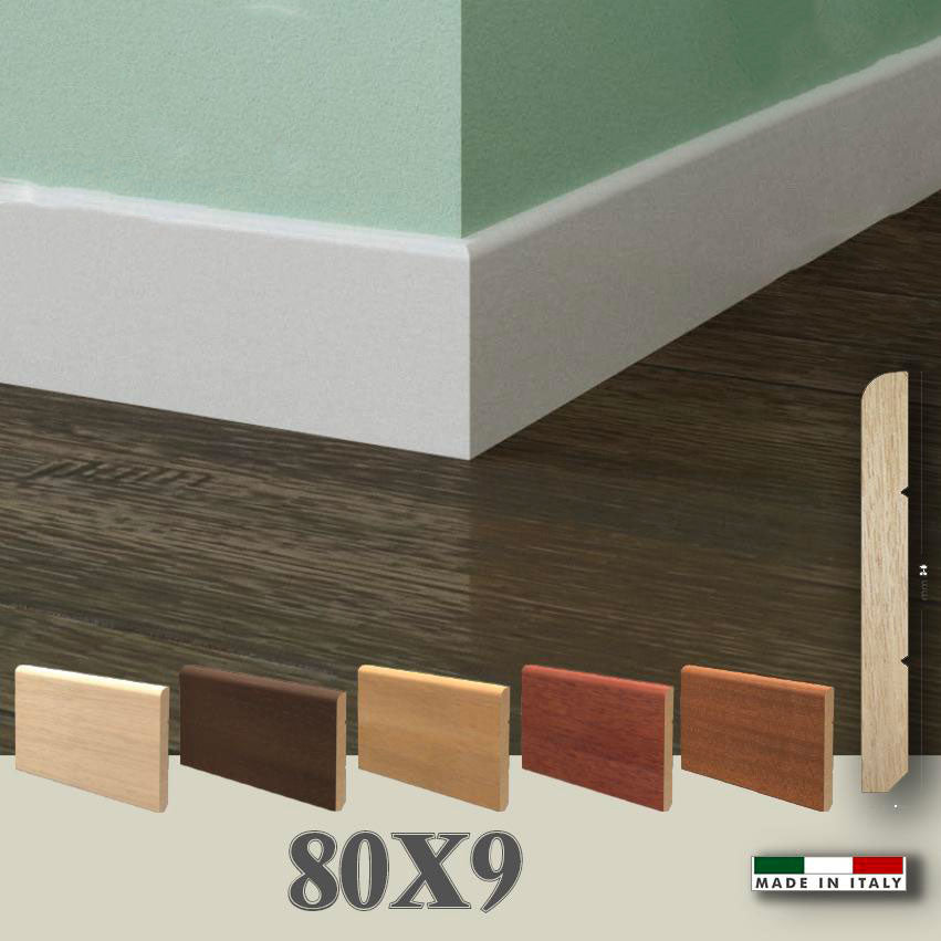 96ML BATTISCOPA legno MASSELLO AYOUS Becco di civetta 80X9 - Eternal Parquet
