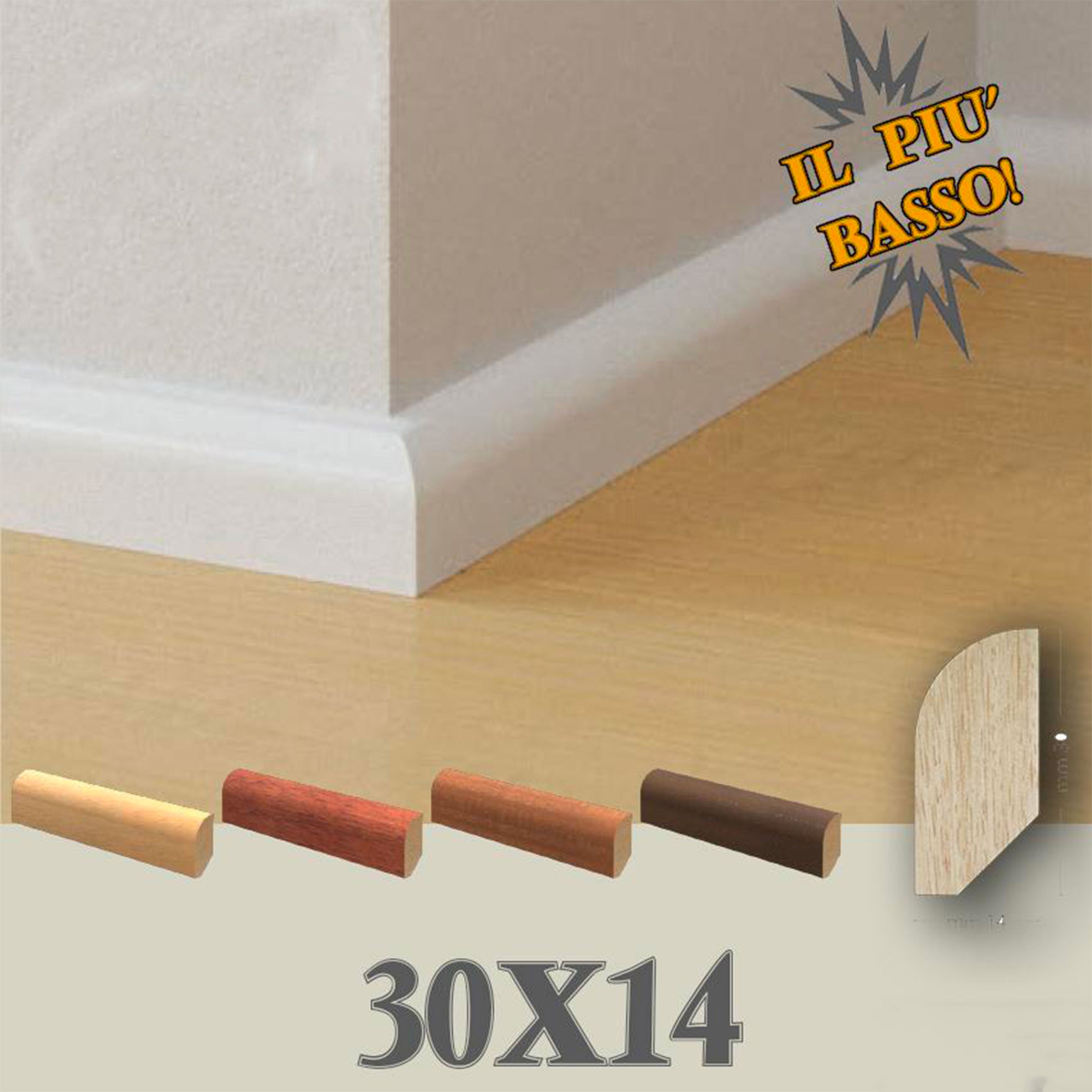 96ML BATTISCOPA ZOCCOLINO in legno MASSELLO Moderno 30X14 varie essenza - Eternal Parquet