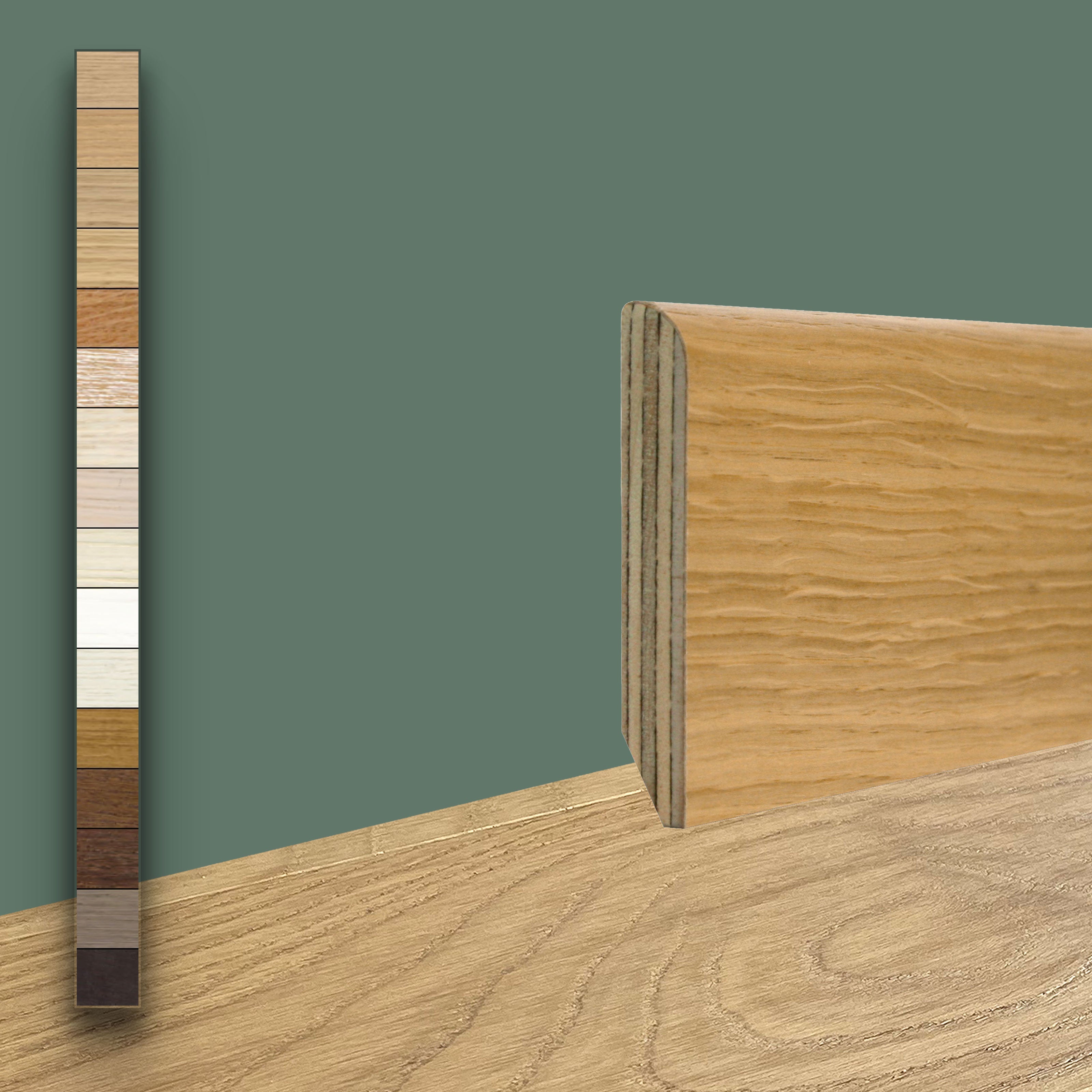 Battiscopa in legno impiallacciato 80X13mm finiture particolari (spazzolato, decapato, cera ecc.) - Eternal Parquet