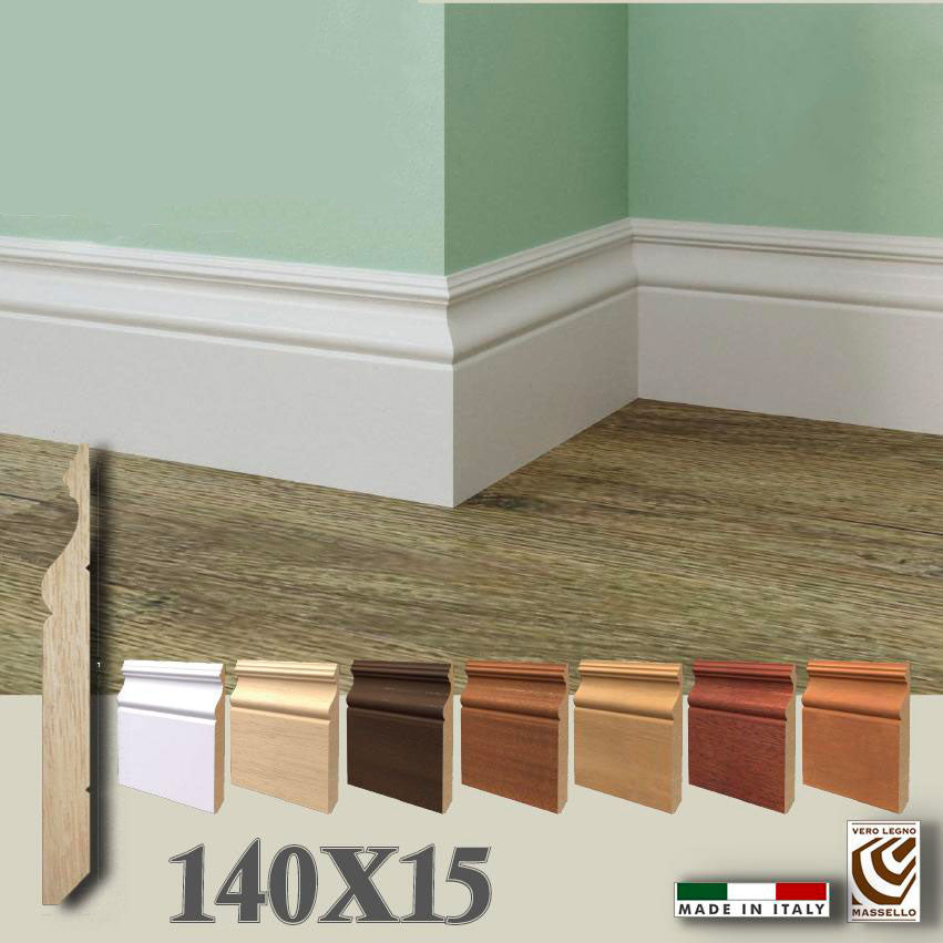 BATTISCOPA in legno MASSELLO Zoccolino ALTO DUCALE ALEXANDER 140X15 (prezzo al metro lineare) - Eternal Parquet