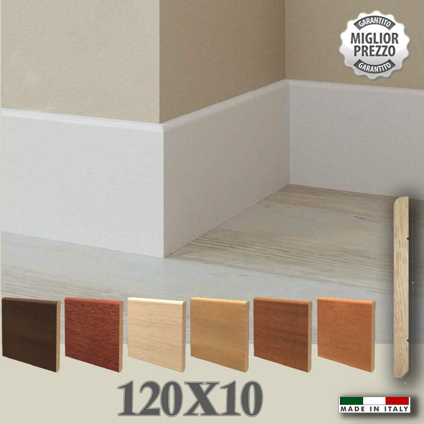 BATTISCOPA in legno MASSELLO Zoccolino BECCO DI CIVETTA 120X10 (prezzo al metro lineare) - Eternal Parquet