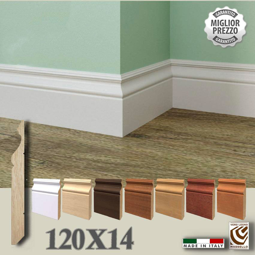 BATTISCOPA in legno MASSICCIO Zoccolino DUCALE ALEXANDER 120X14 (prezzo al metro lineare) - Eternal Parquet