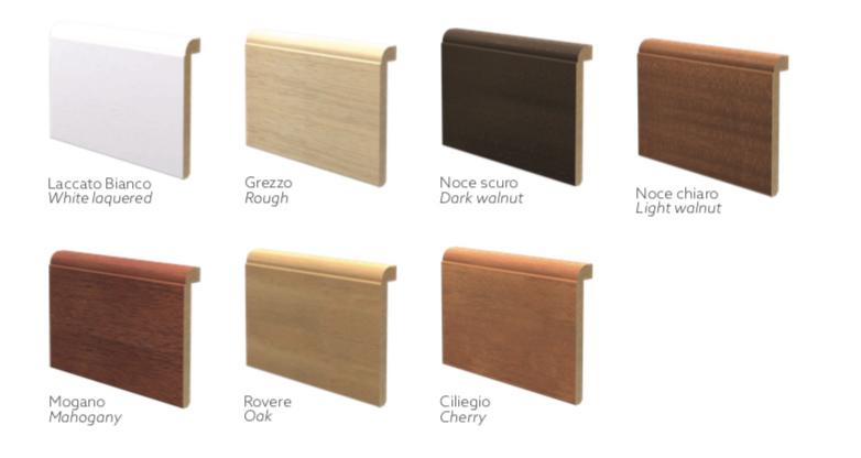 BATTISCOPA in legno Zoccolino MASSELLO COPRIMARMO COPRIVECCHIO 95X17 VARI COLORI - Eternal Parquet