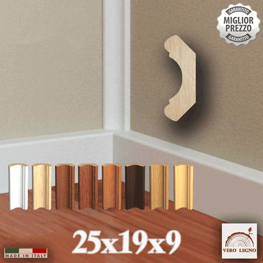 LEVANGOLI Angoli interni angolari basolino in Legno massello di Ayous 19x25x19 - Eternal Parquet