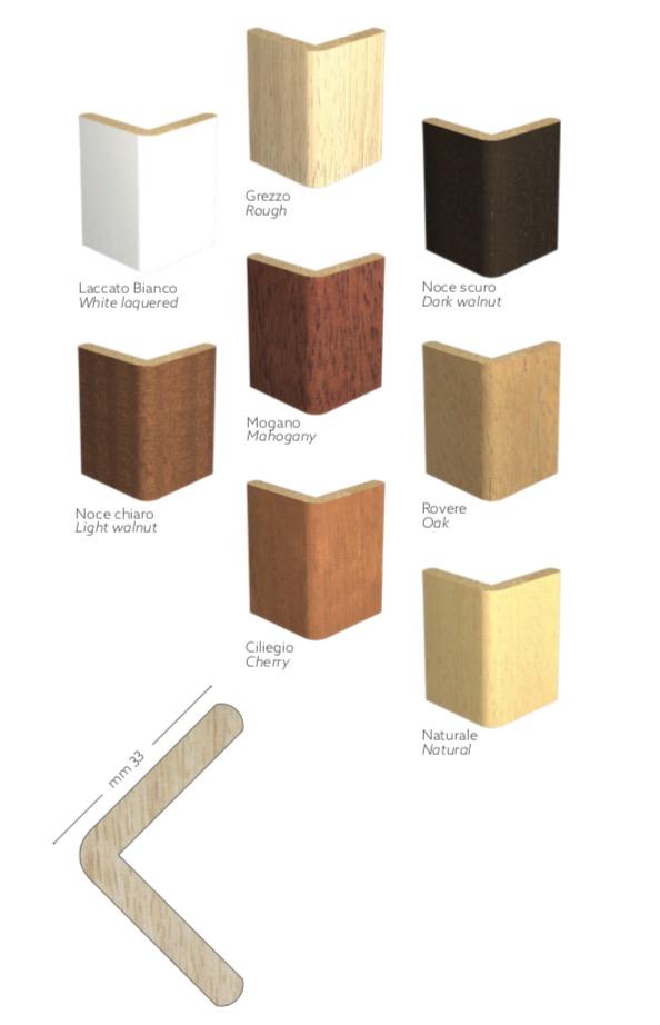 Paraspigolo profilo angolare Salvangoli ad Elle Legno massiccio di AYOUS 33x33 - Eternal Parquet