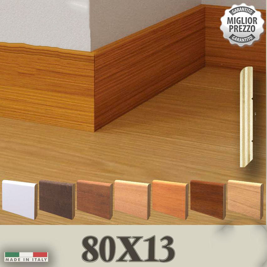 BATTISCOPA ZOCCOLINO in multistrato impiallacciato Tondo 80X13 (prezzo al metro lineare) - Eternal Parquet