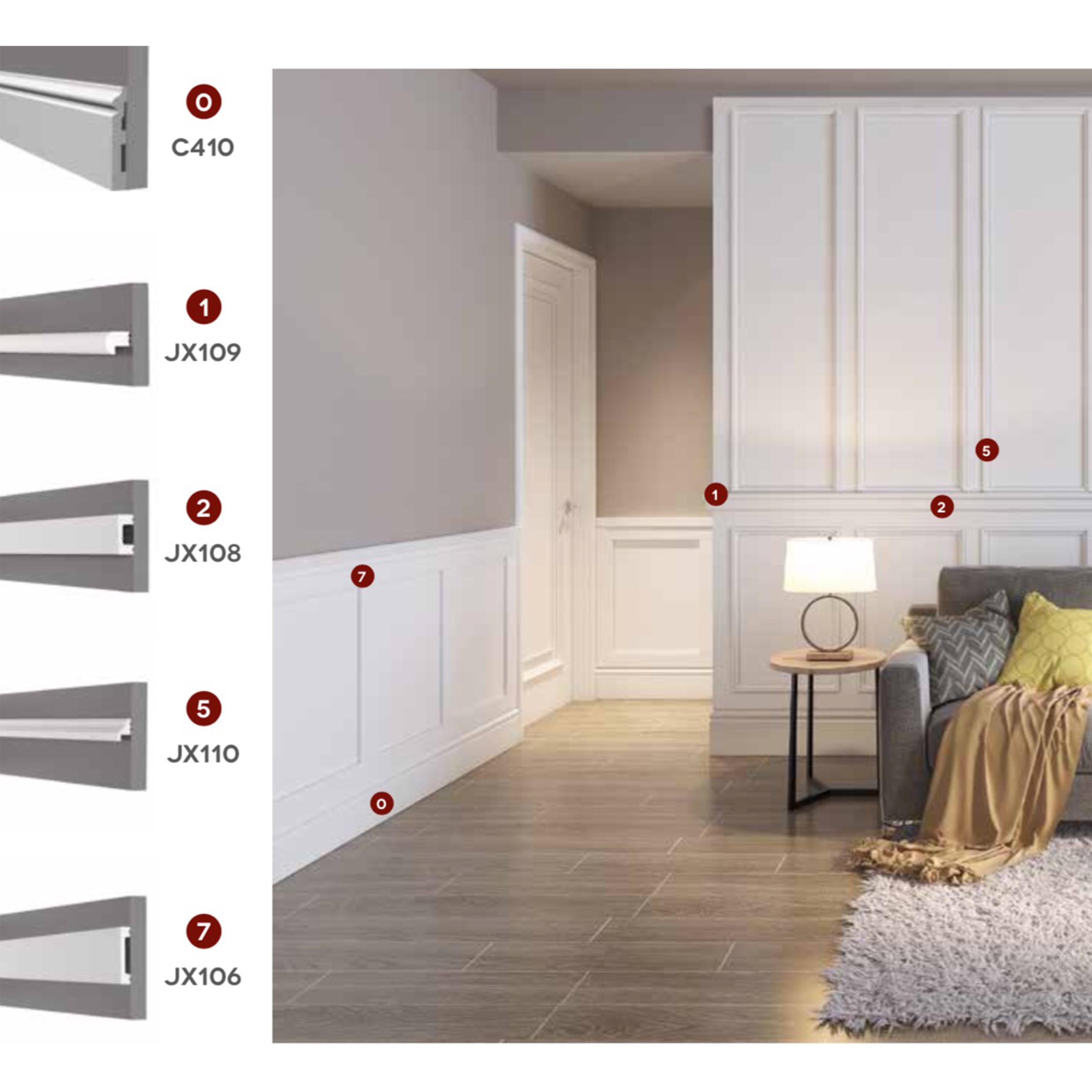 5,5mq di Boiserie in Duropolimero Polistrutturato Mod.Boston parete intera 2x2,7mt - Eternal Parquet