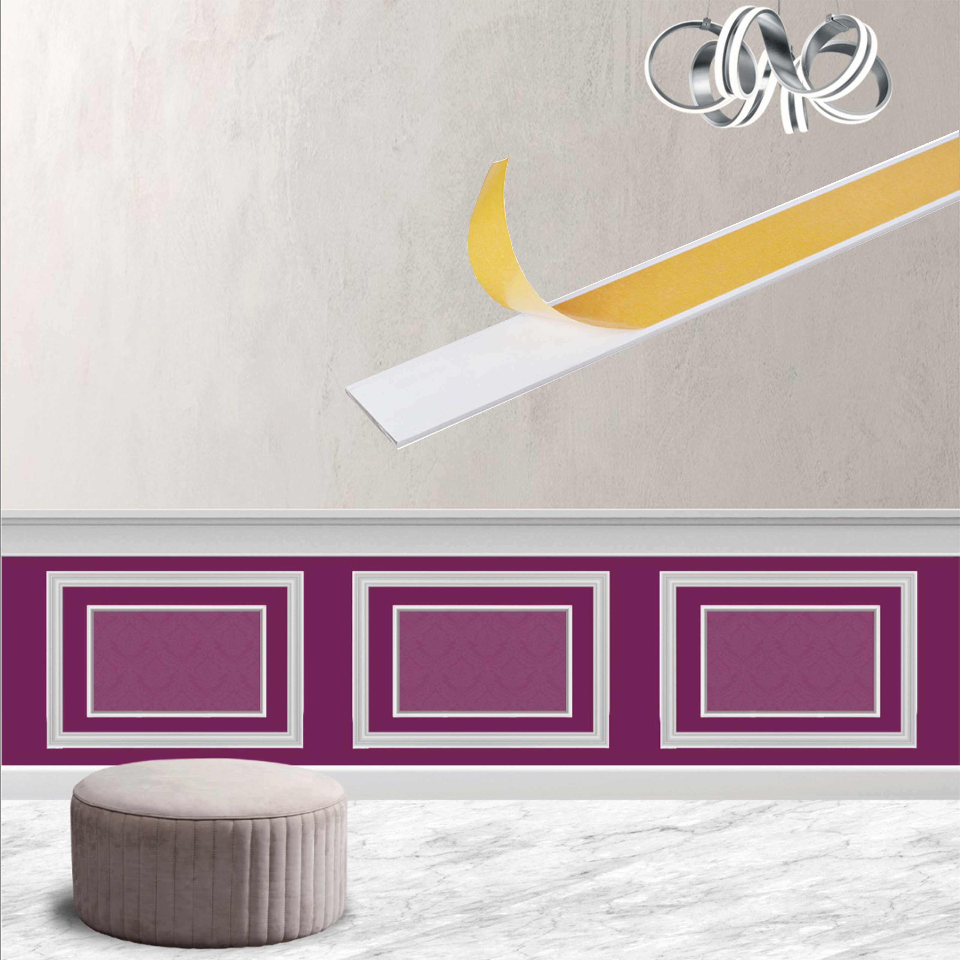 KIT 2mq di Boiserie Già tagliate Autoadesive in Polistrutturato pronte in 5min Mod. CARLA - Eternal Parquet