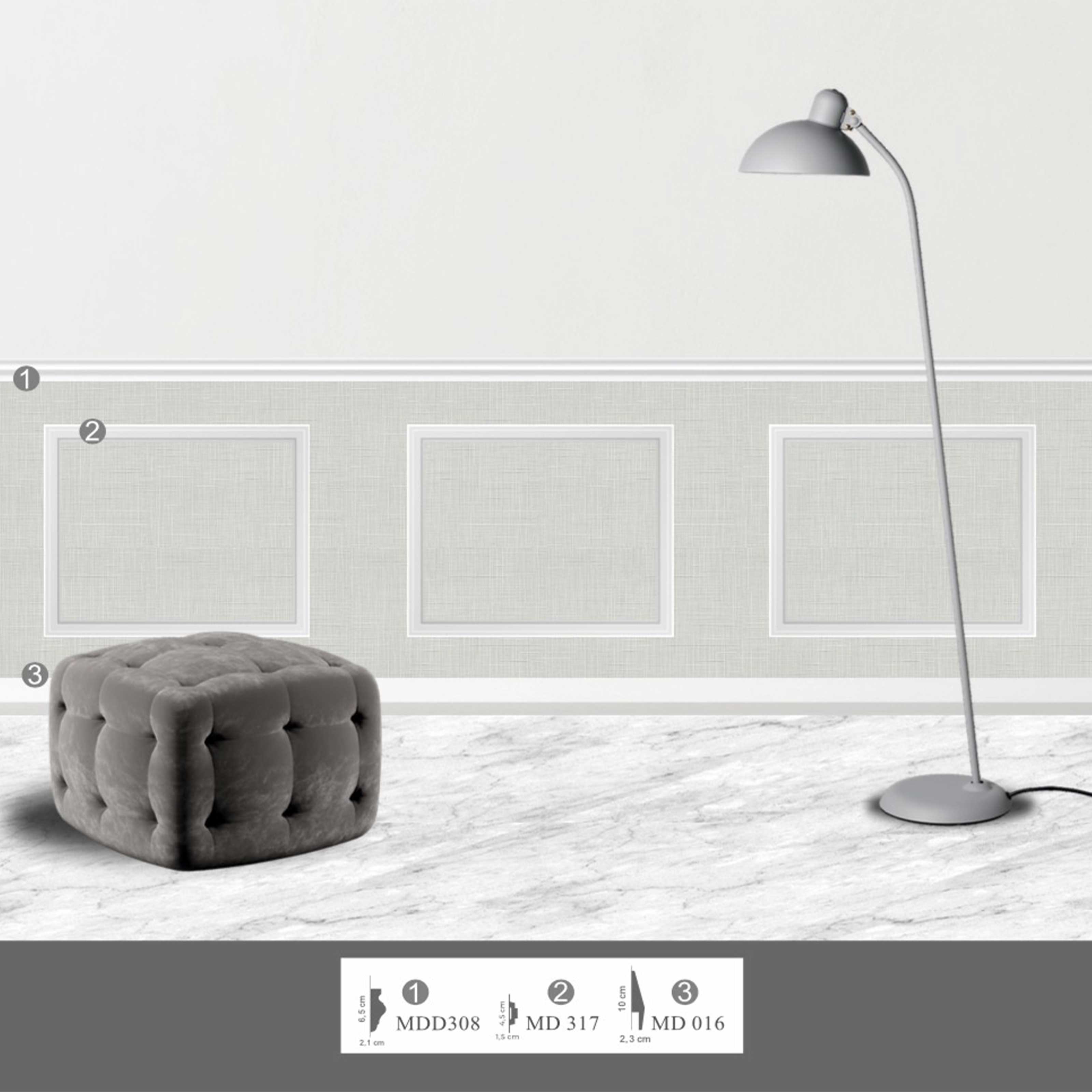 KIT 2mq di Boiserie Già tagliate Autoadesive in Polistrutturato pronte in 5min Mod. CHIARA - Eternal Parquet