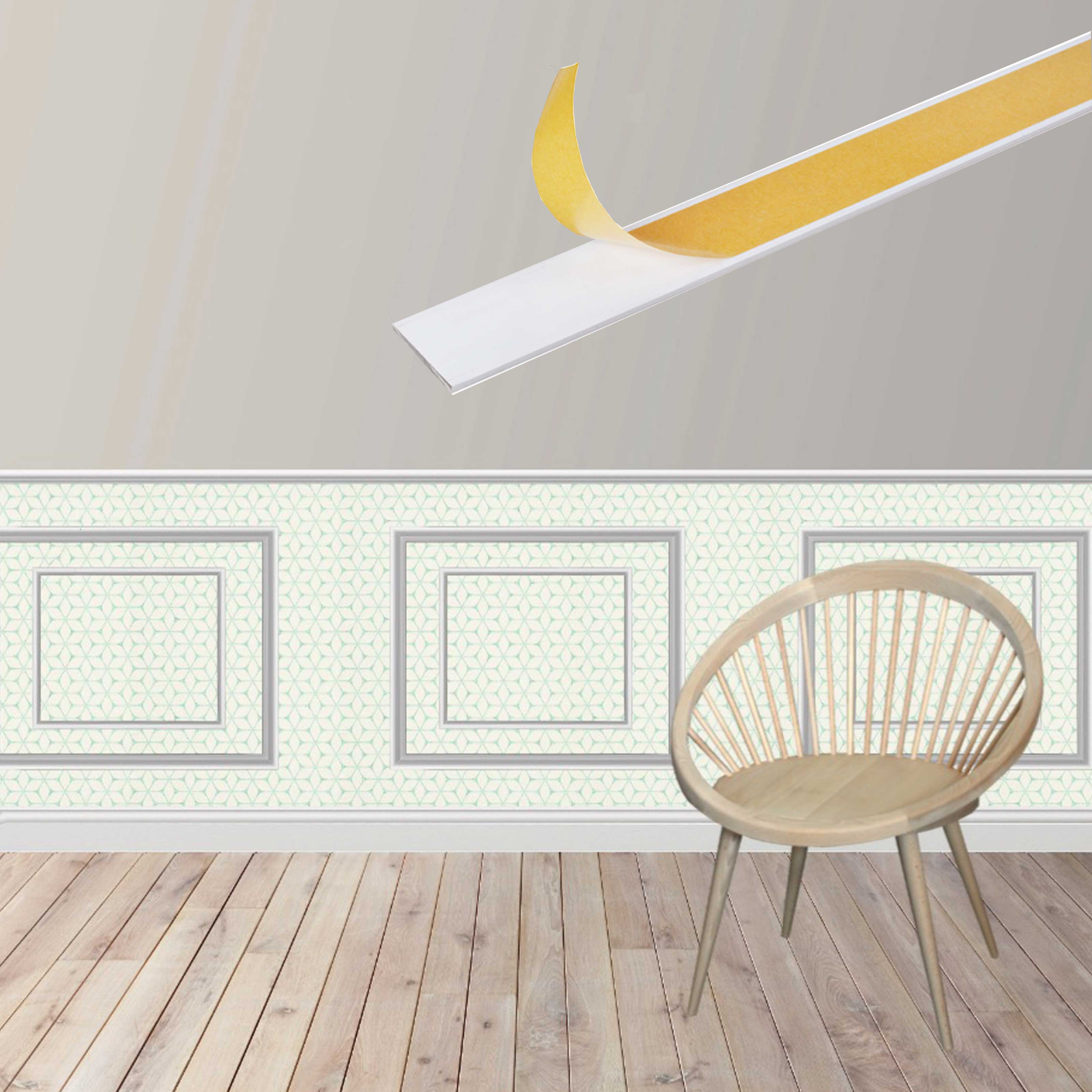 KIT 2mq di Boiserie Già tagliate Autoadesive in Polistrutturato pronte in 5min Mod. GINEVRA - Eternal Parquet