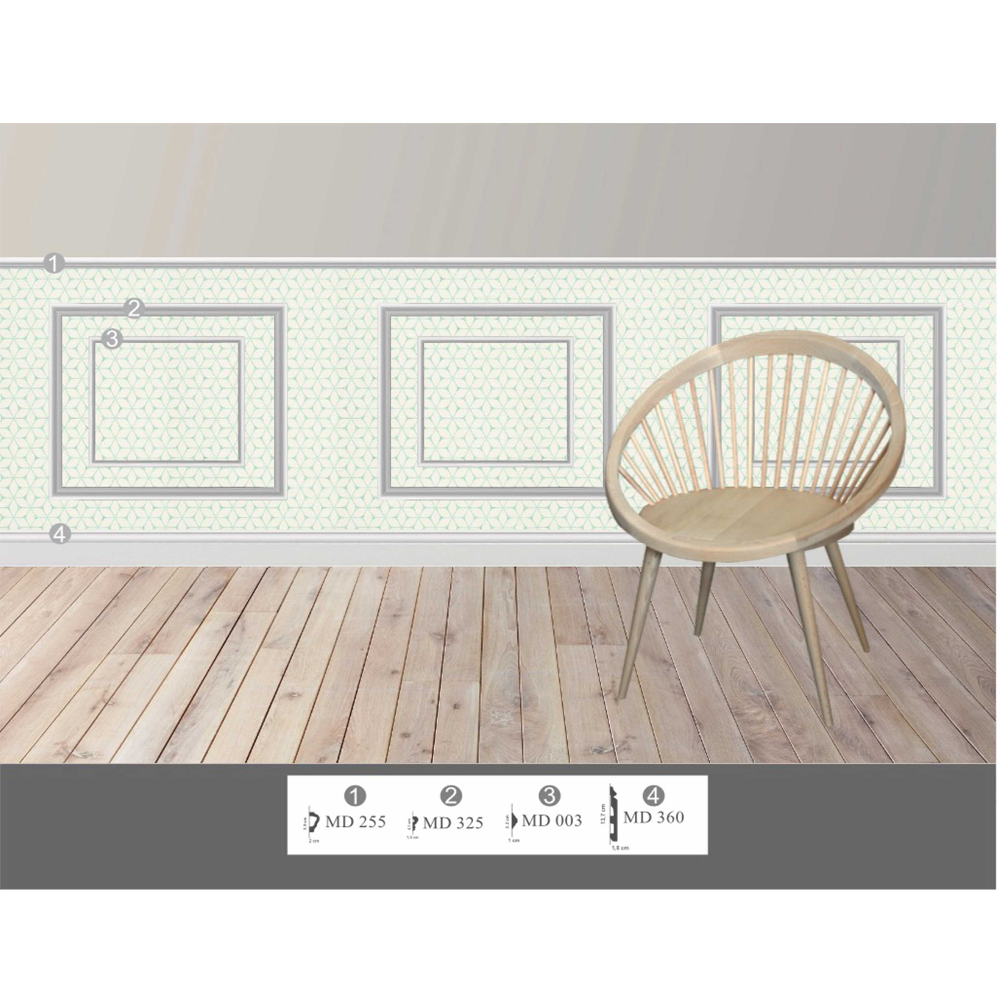 KIT 2mq di Boiserie Già tagliate Autoadesive in Polistrutturato pronte in 5min Mod. GINEVRA - Eternal Parquet