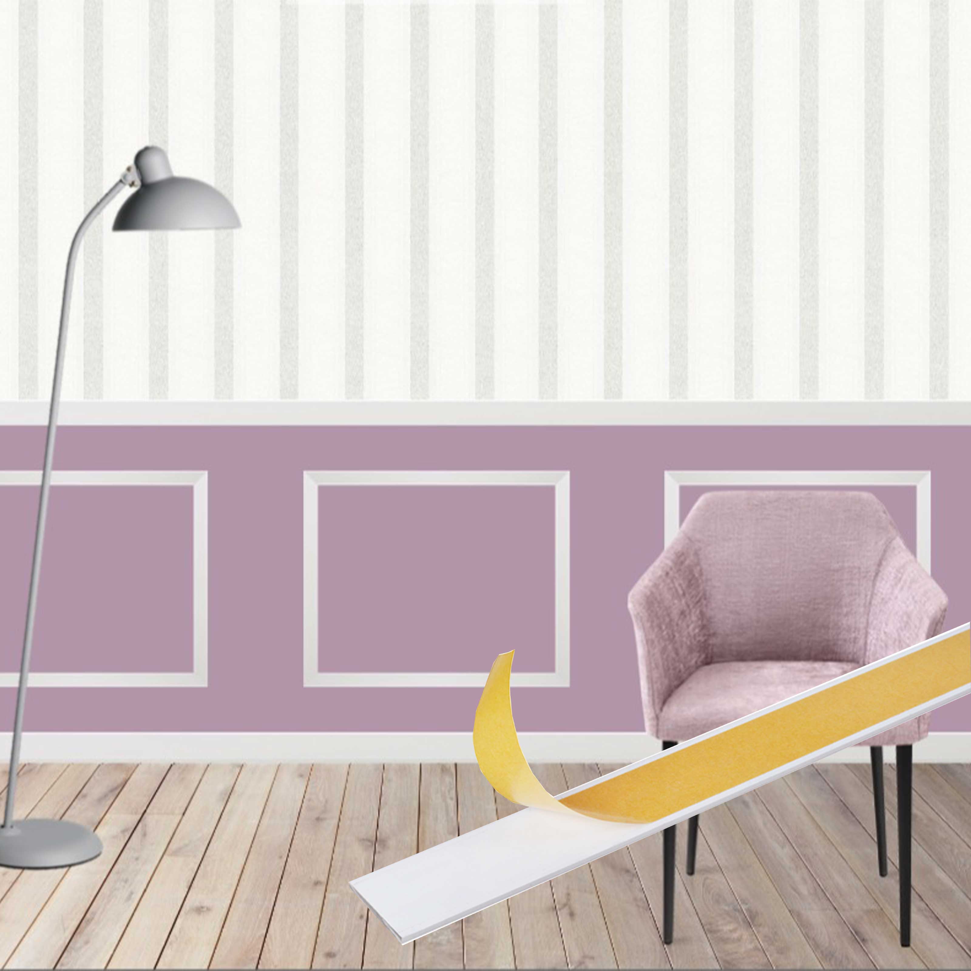 KIT 2mq di Boiserie Già tagliate Autoadesive in Polistrutturato pronte in 5min Mod. NADIA - Eternal Parquet