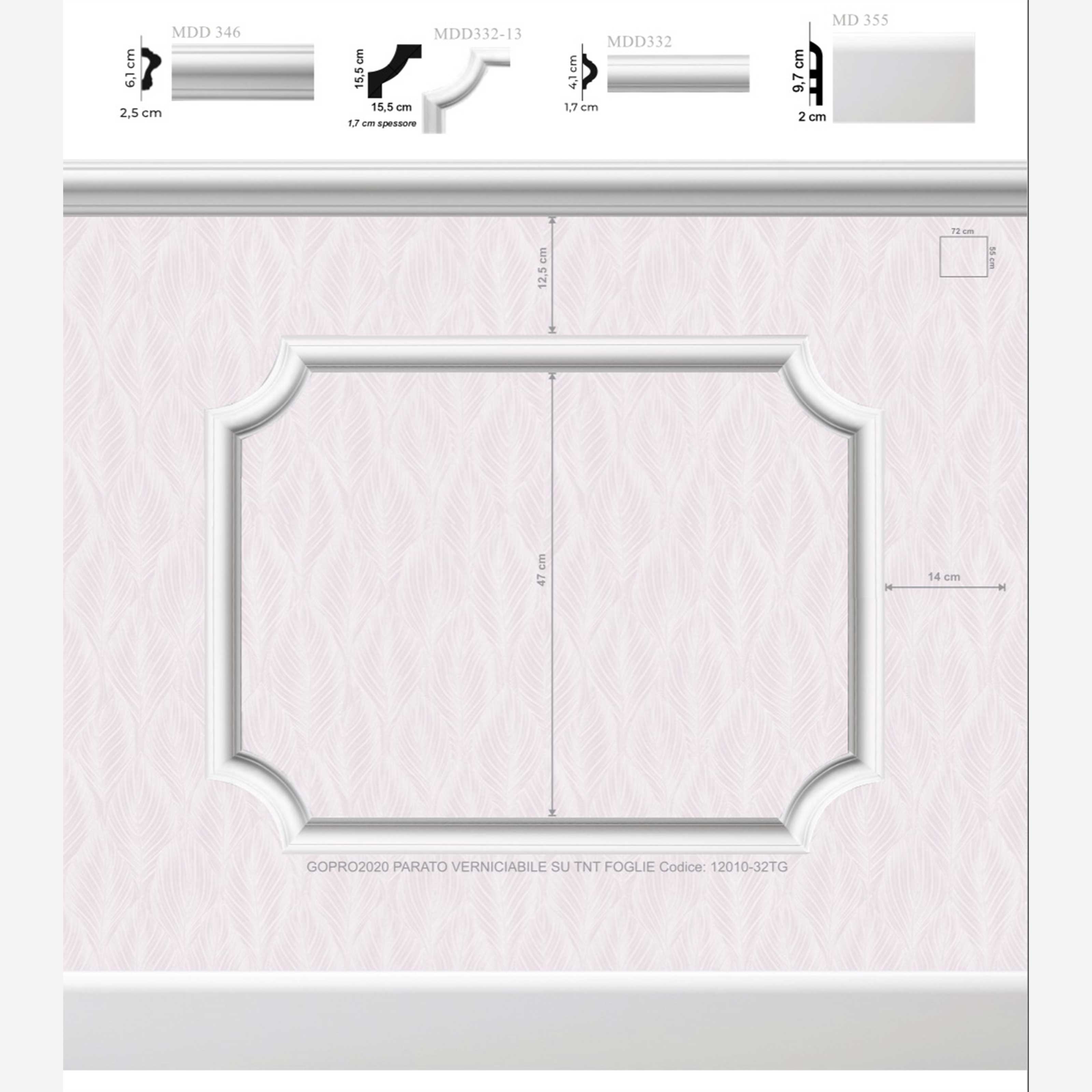 KIT 2mq di Boiserie Già tagliate Autoadesive in Polistrutturato pronte in 5min Mod. NICOLE - Eternal Parquet